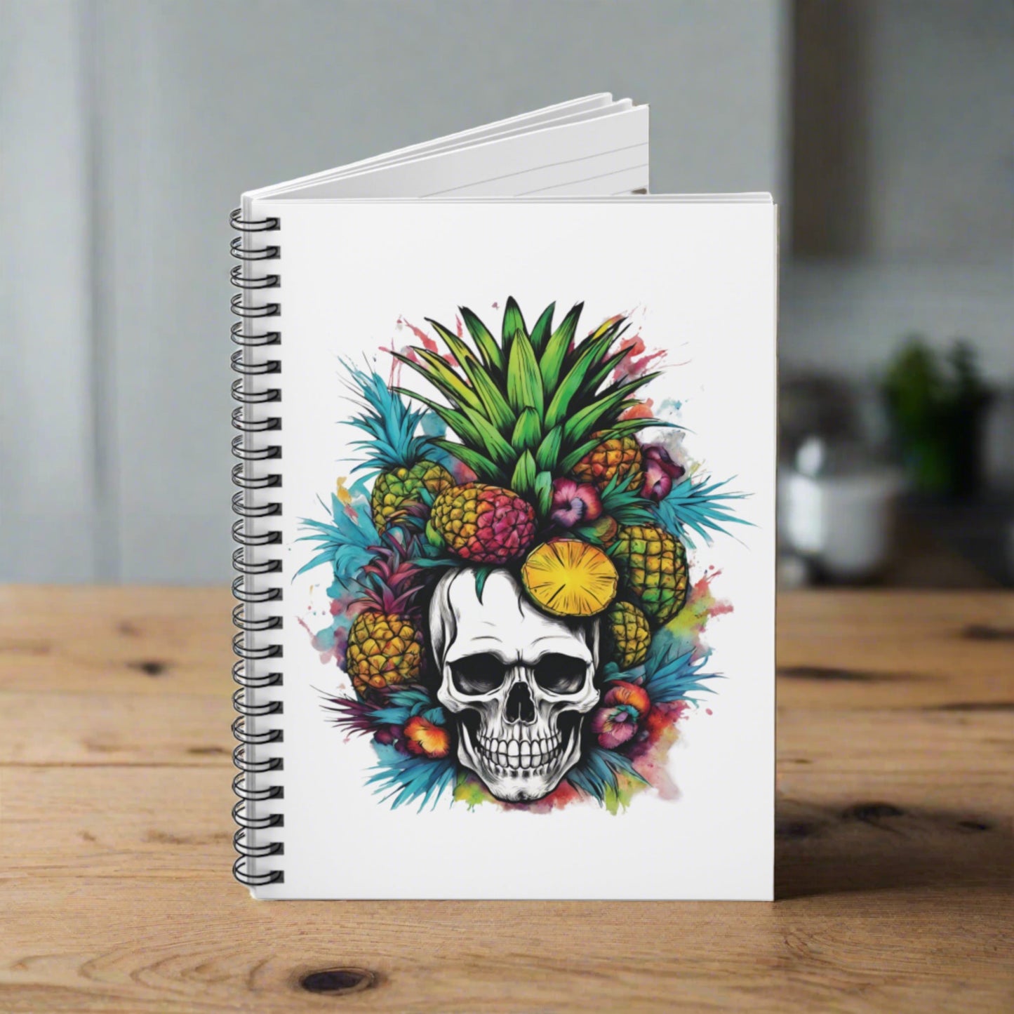 Colorful Mamba Skull Design Spiral Notebook - Ruled Lines