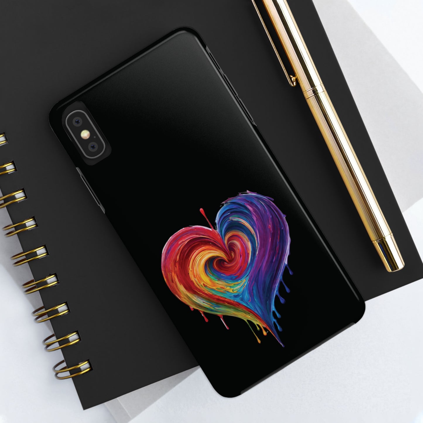 Heart Bleeding Colors Design Tough Phone Cases