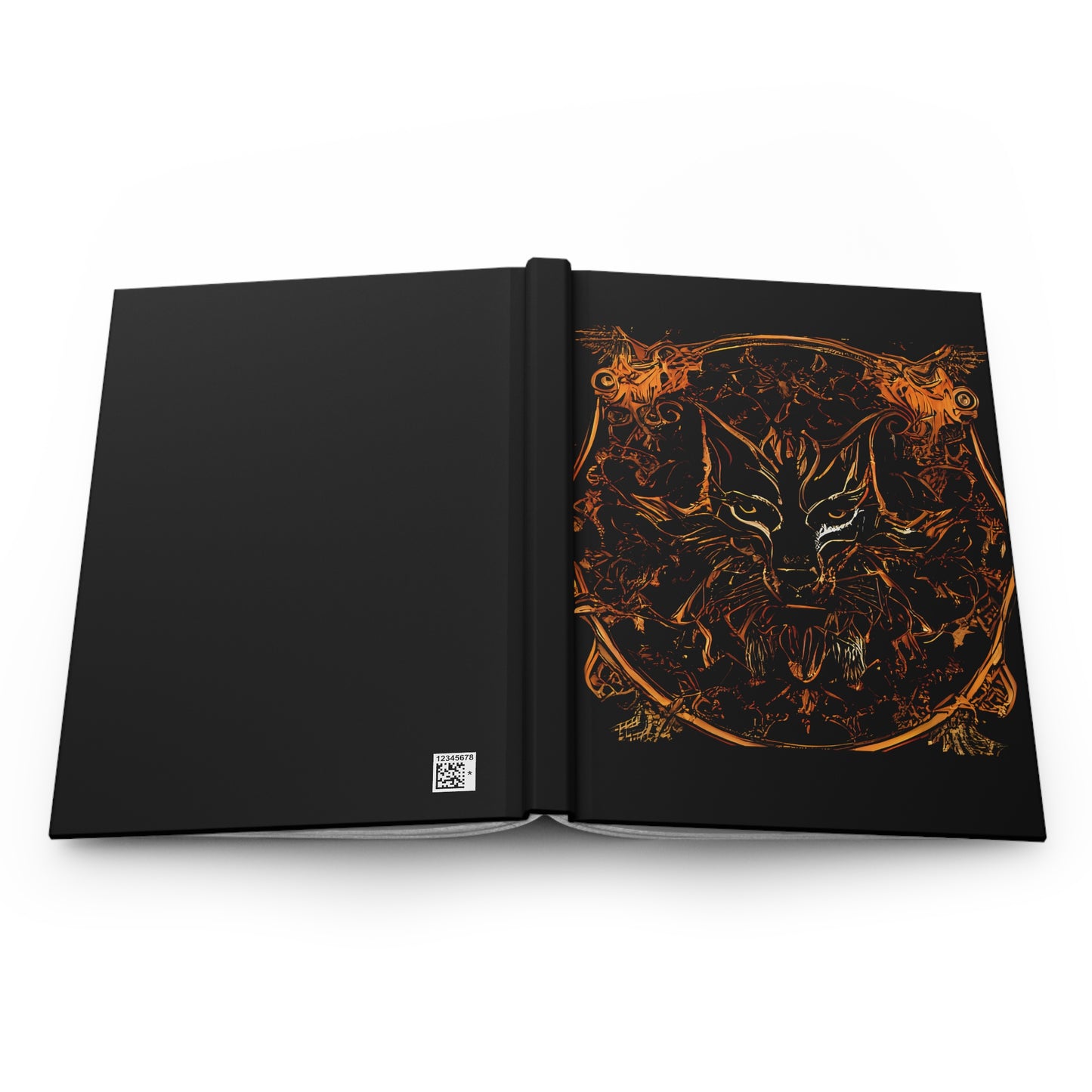 Tribal Wolf on Black Hardcover Journal Matte