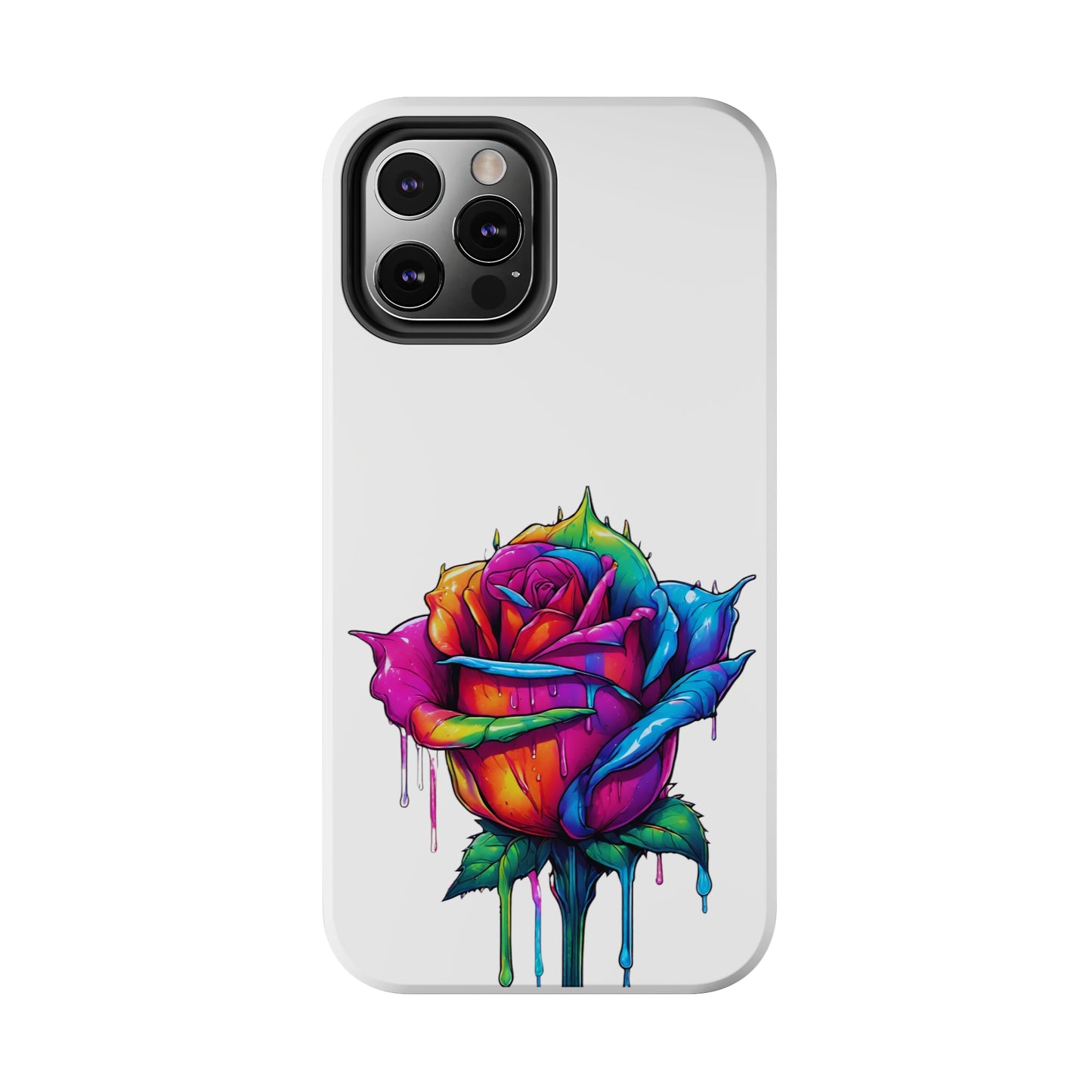 Rose Bleeding Colors On White Tough Phone Cases