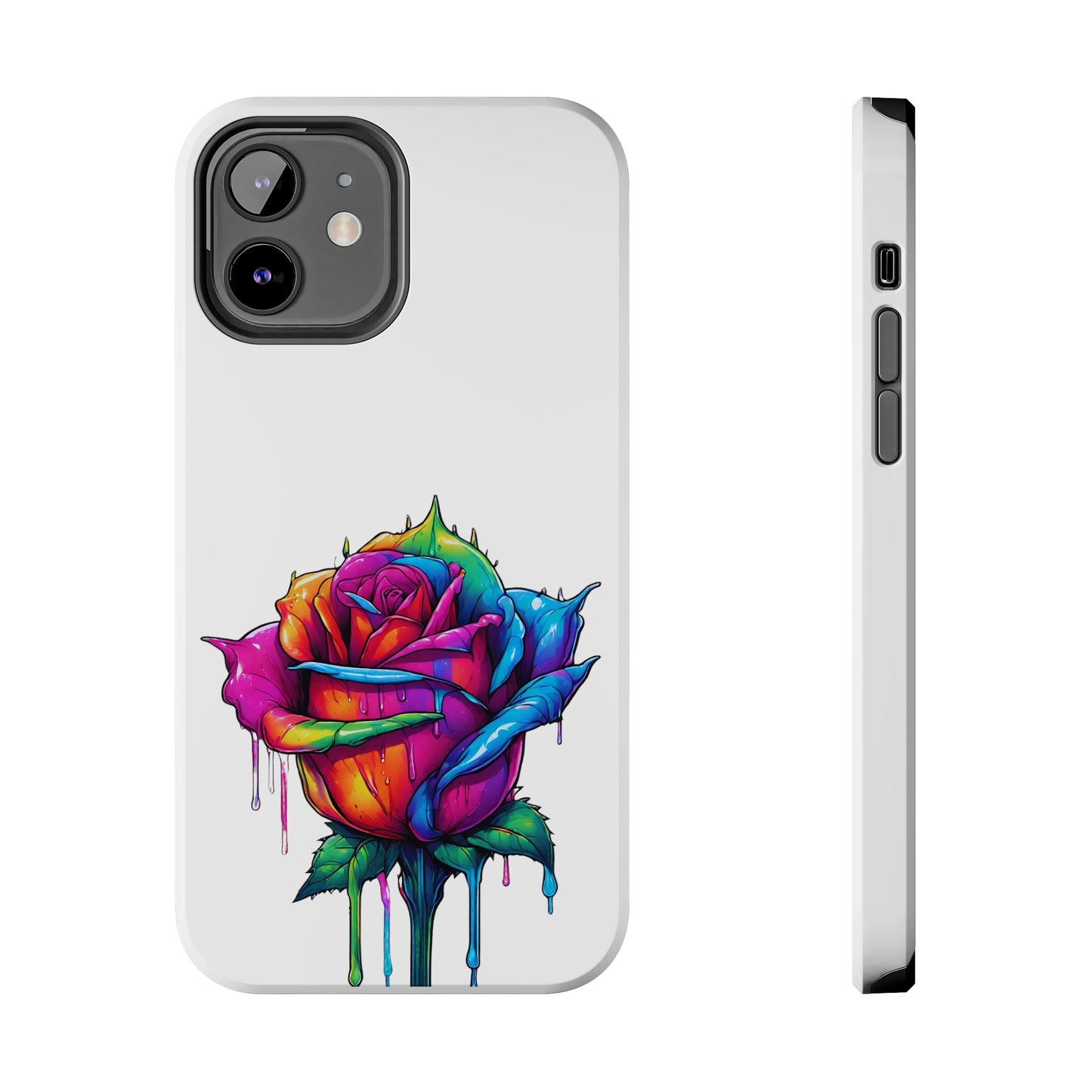 Rose Bleeding Colors On White Tough Phone Cases