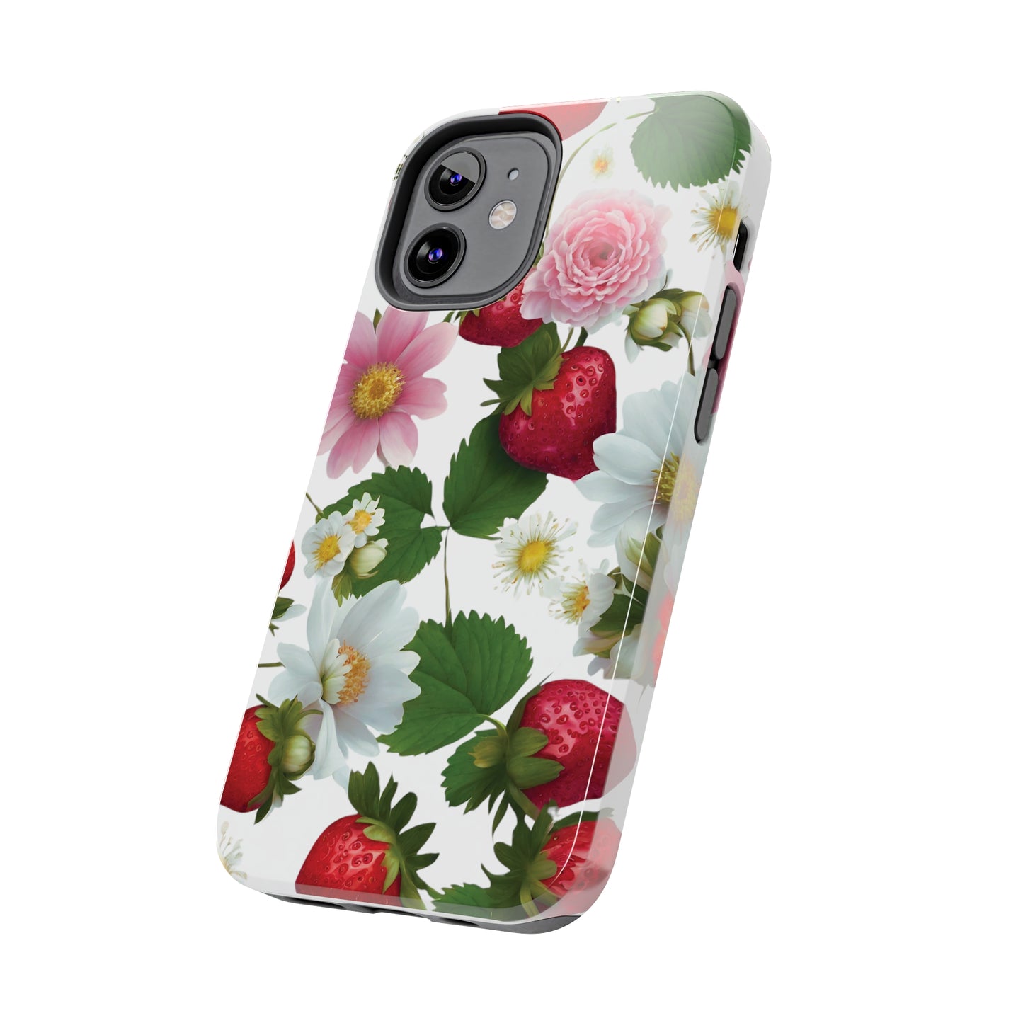 Floral Strawberries Design Tough Phone Cases