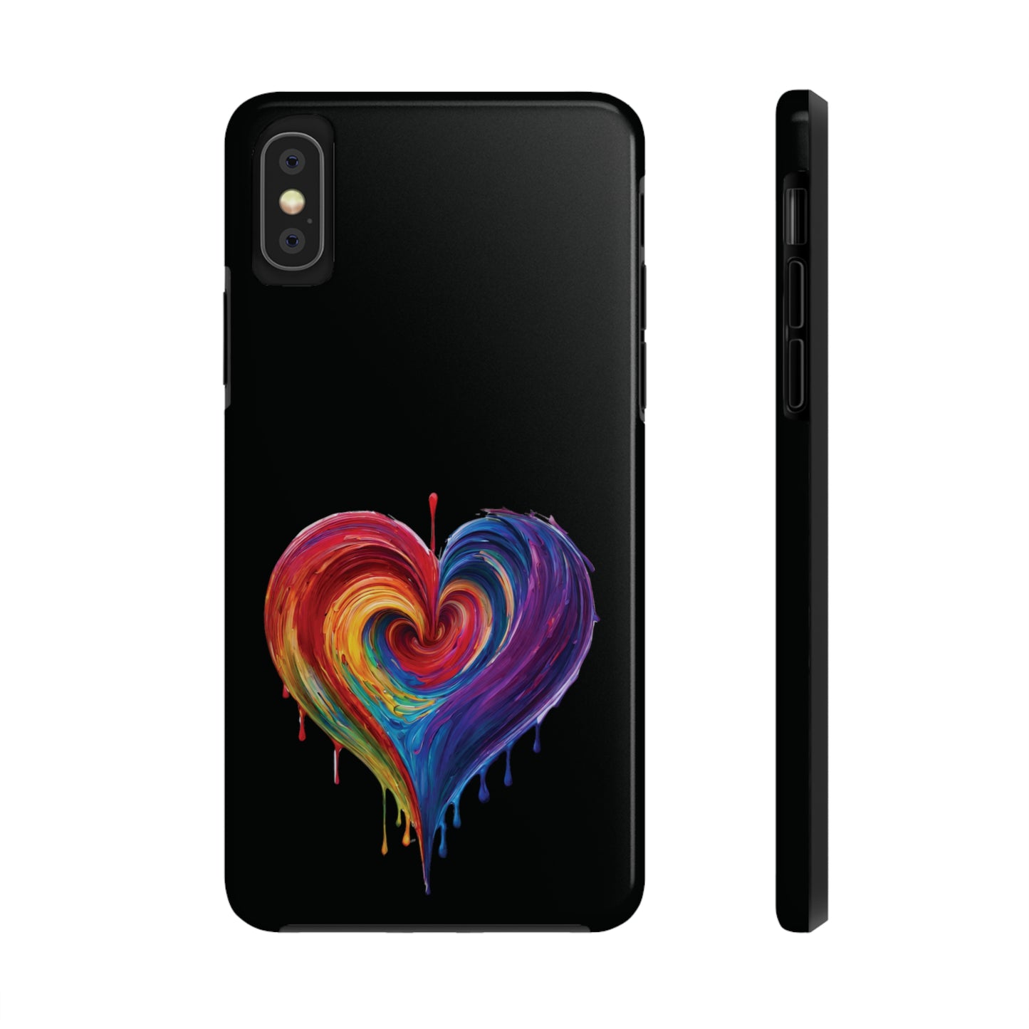 Heart Bleeding Colors Design Tough Phone Cases