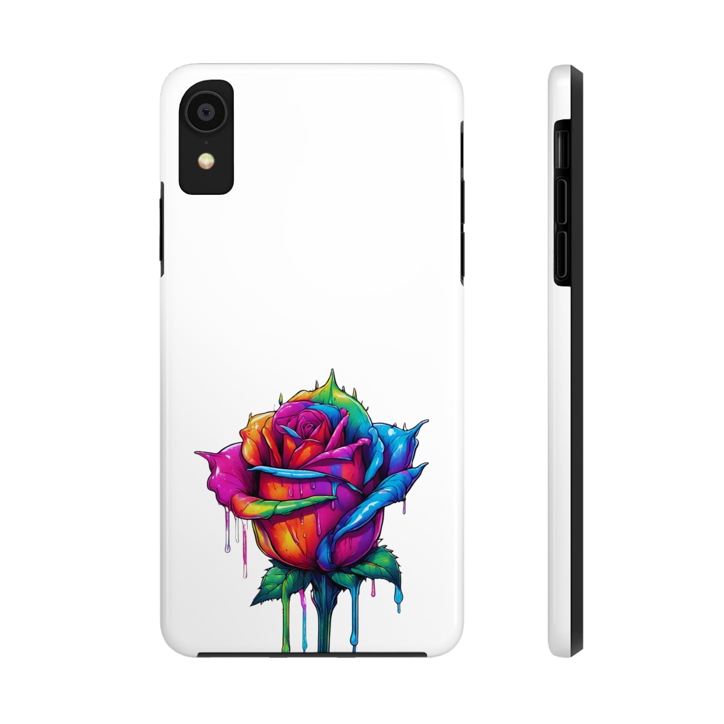 Rose Bleeding Colors On White Tough Phone Cases