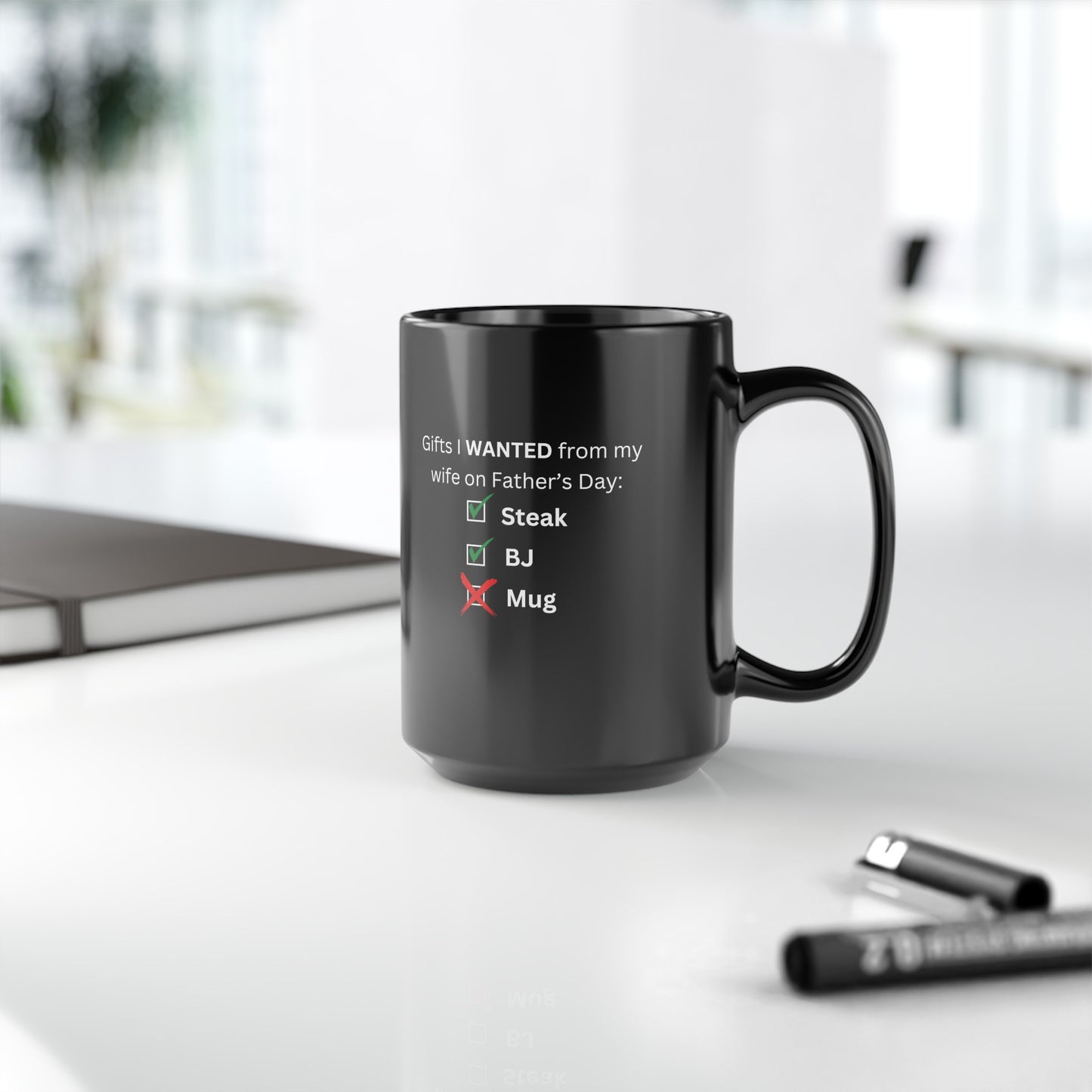 Humorous Father's Day Mug - Checklist -Black Mug (11oz, 15oz) Left & Right