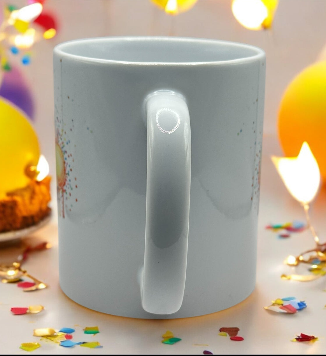 11oz White Ceramic Mug with “Life is Sweet” Rainbow Ice Cream Cones
