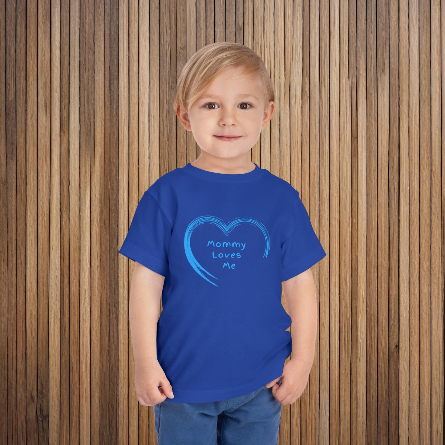 Blue "Mommy Loves Me" Toddler Short Sleeve Tee