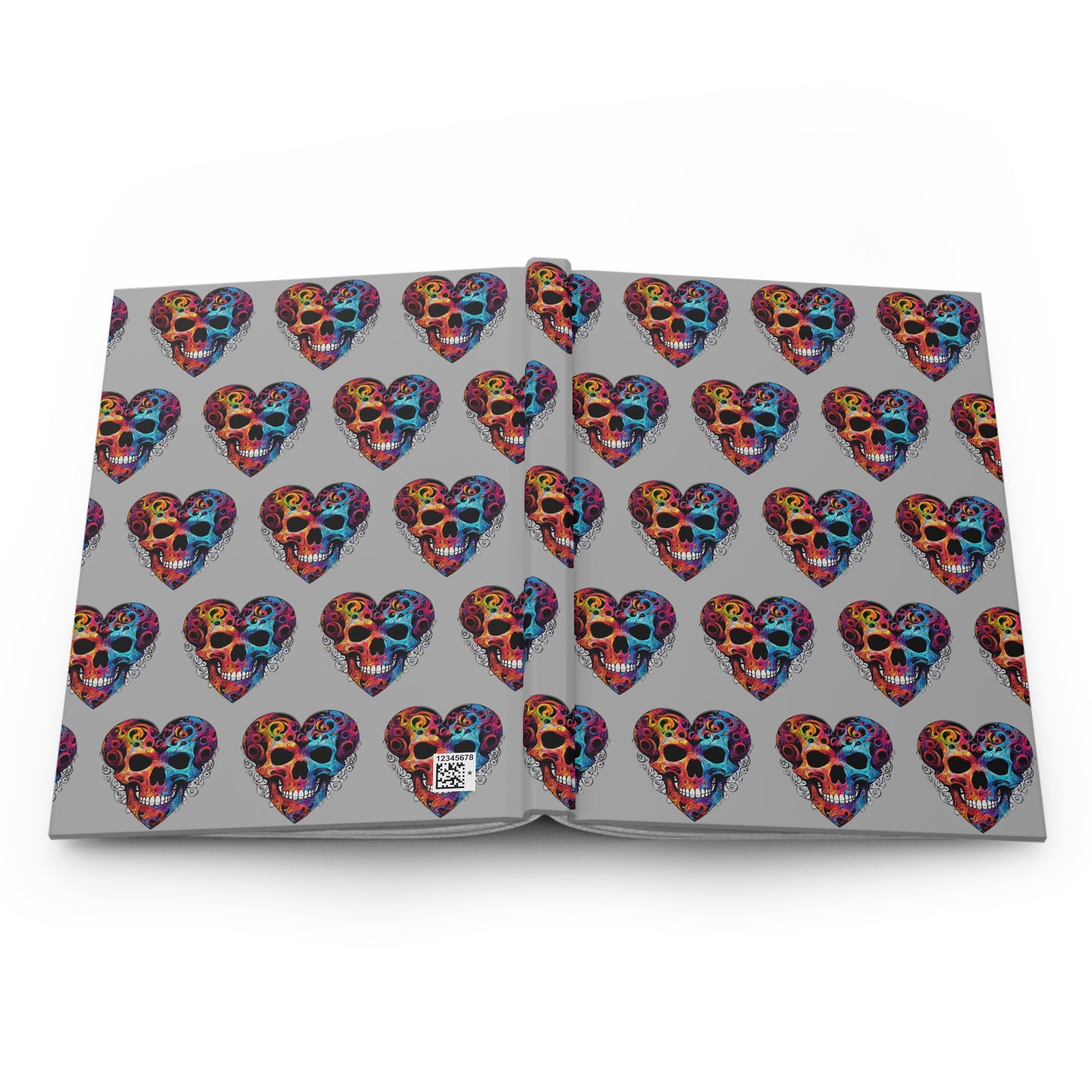 Colorful Heart Skull Hardcover Journal Matte