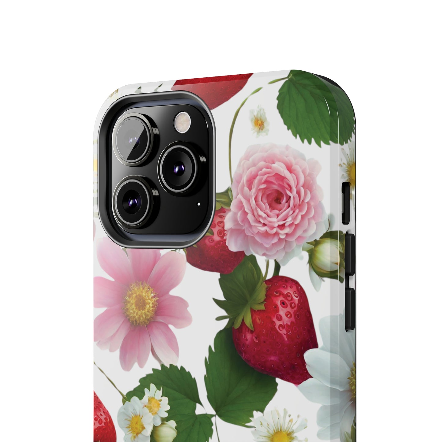 Floral Strawberries Design Tough Phone Cases