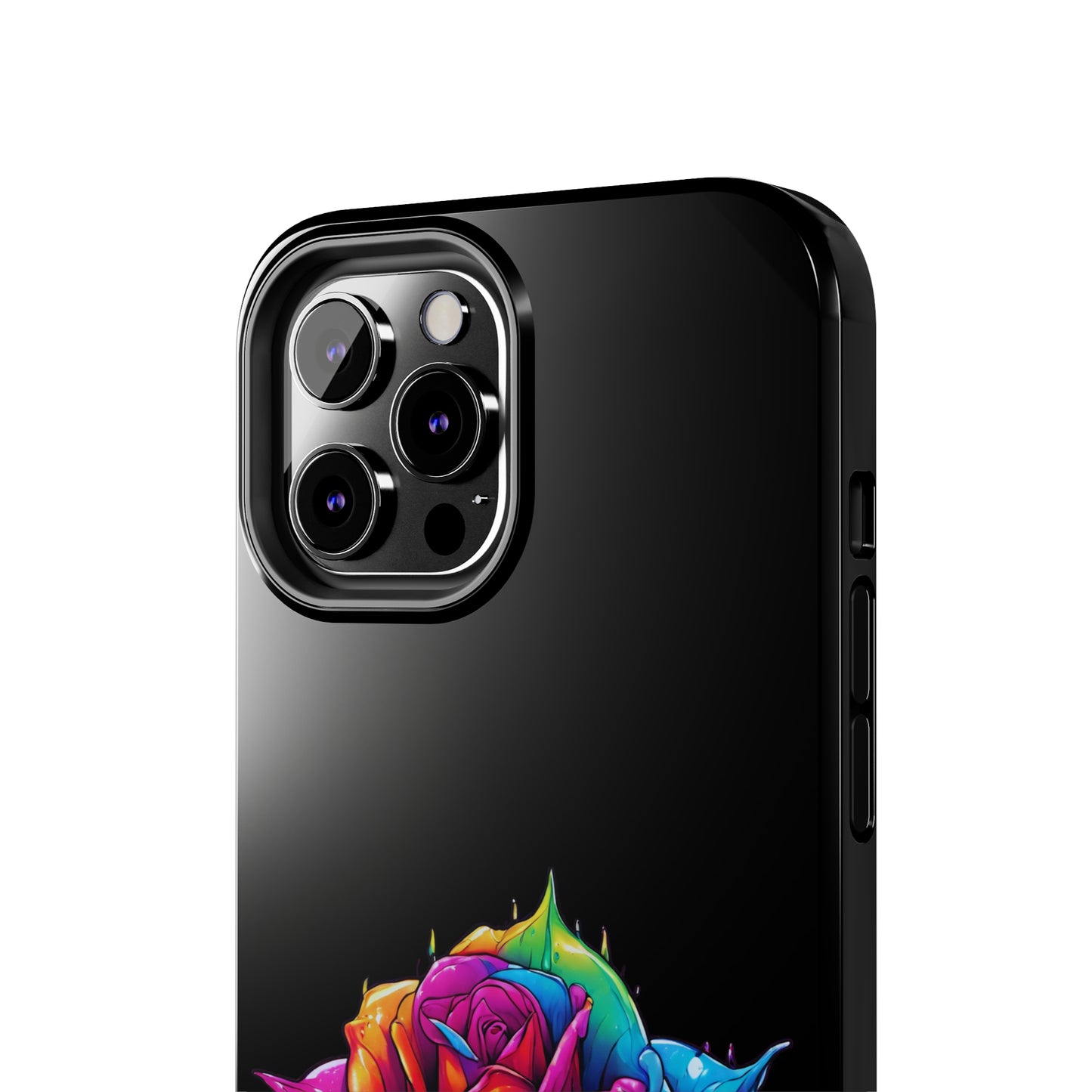 Rose Bleeding Colors on Black Tough Phone Cases
