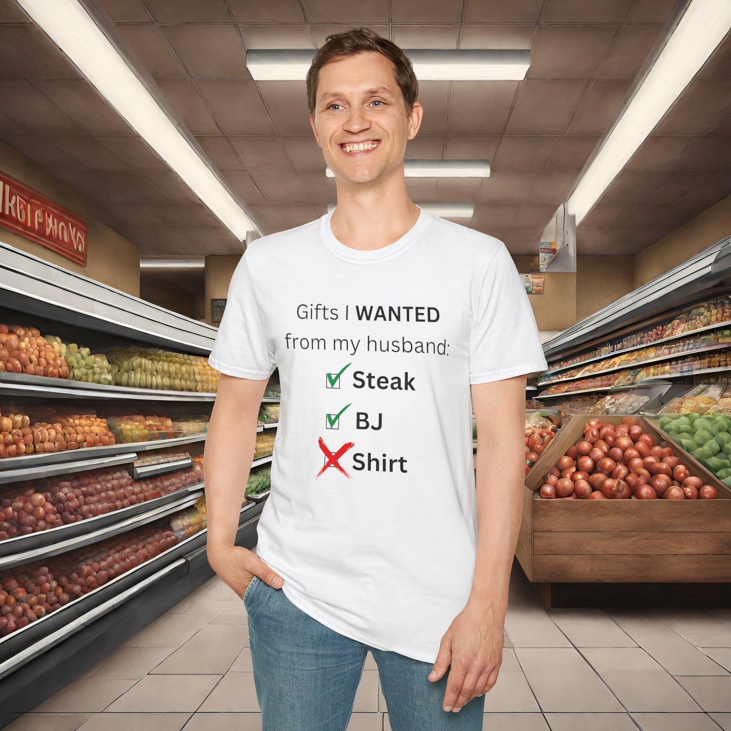 Gifts for Husband from Him Checklist- Humor - Unisex Softstyle T-Shirt