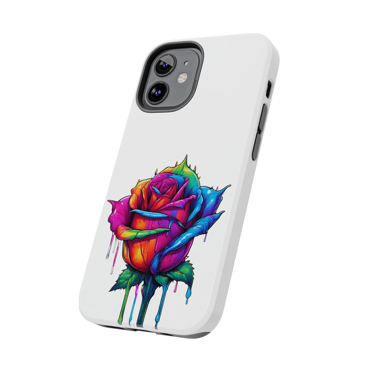 Rose Bleeding Colors On White Tough Phone Cases