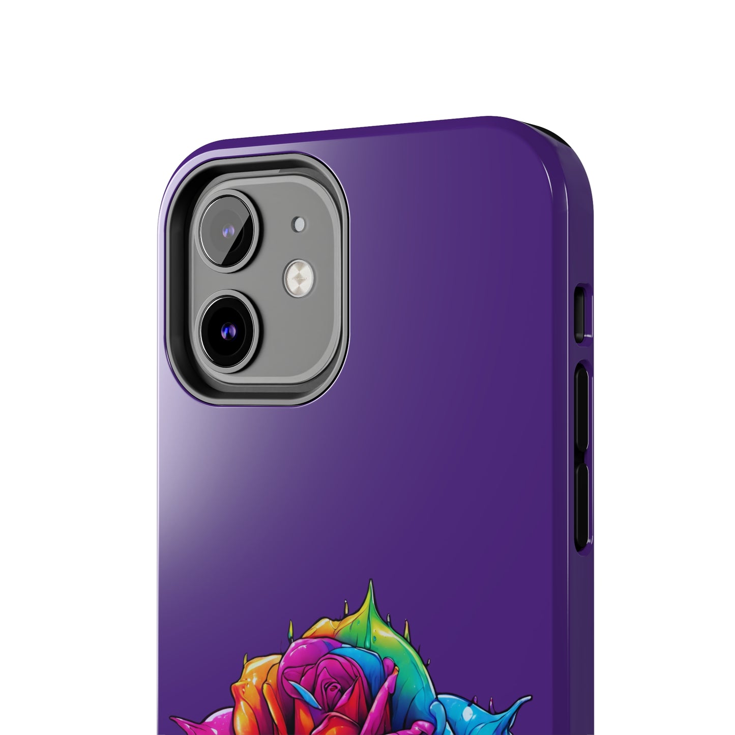 Rose Bleeding Colors on Purple Tough Phone Cases