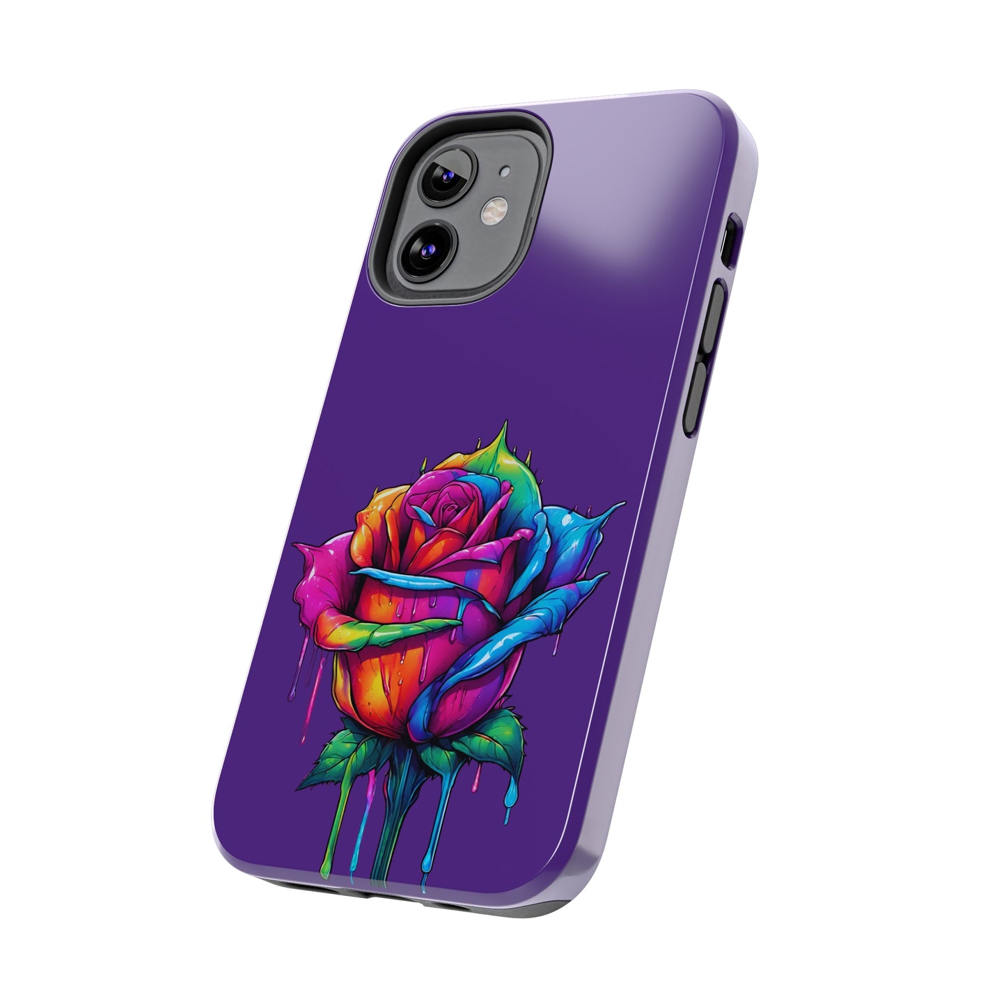 Rose Bleeding Colors on Purple Tough Phone Cases