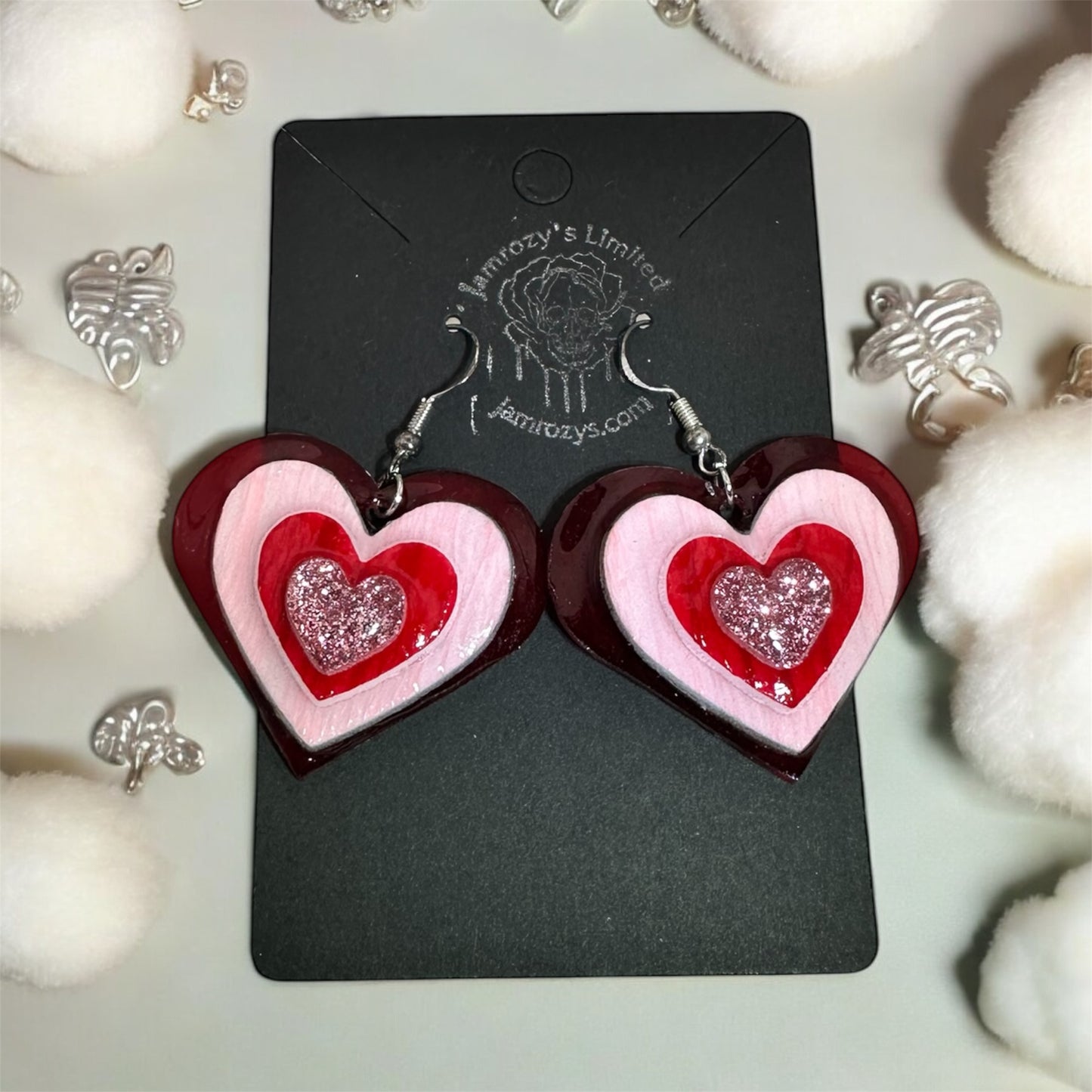 4 Layered Heart Earrings