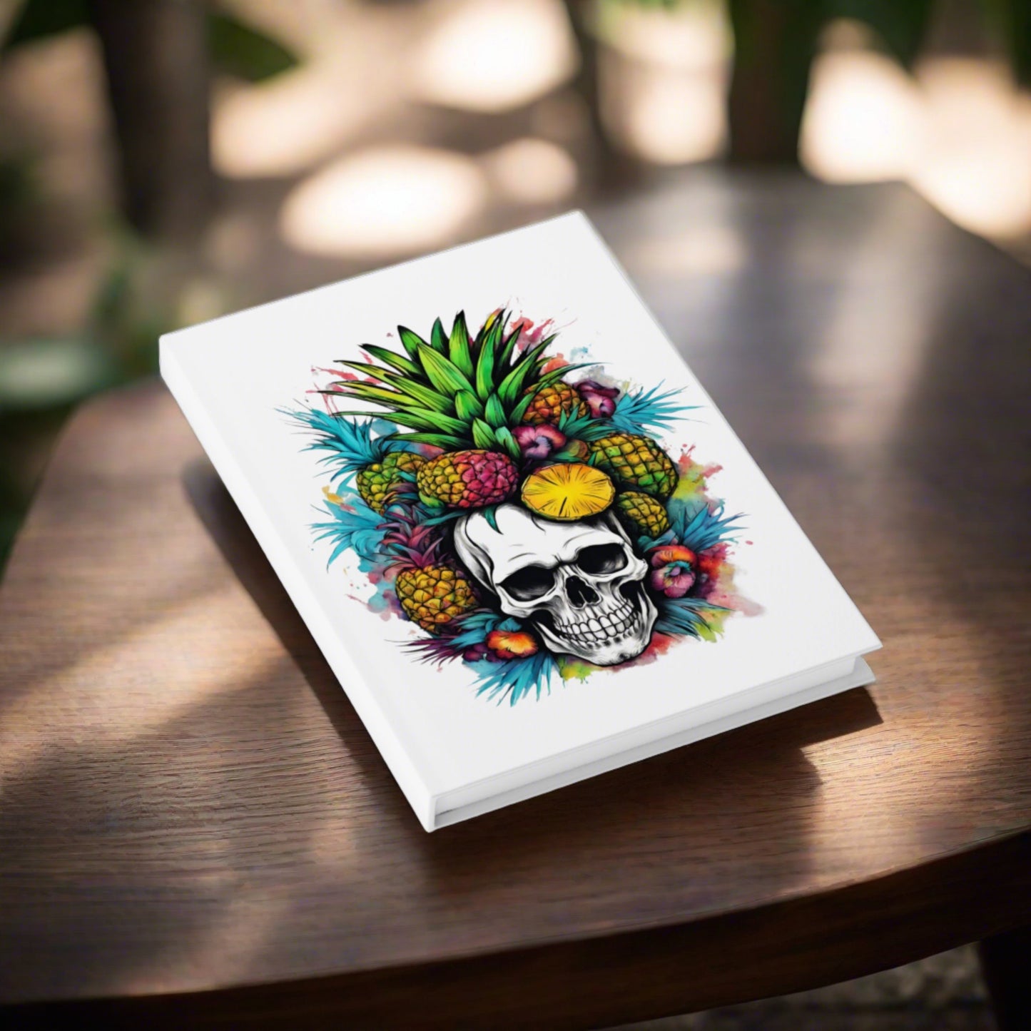 Colorful Mamba Skull on White Journal - Blank