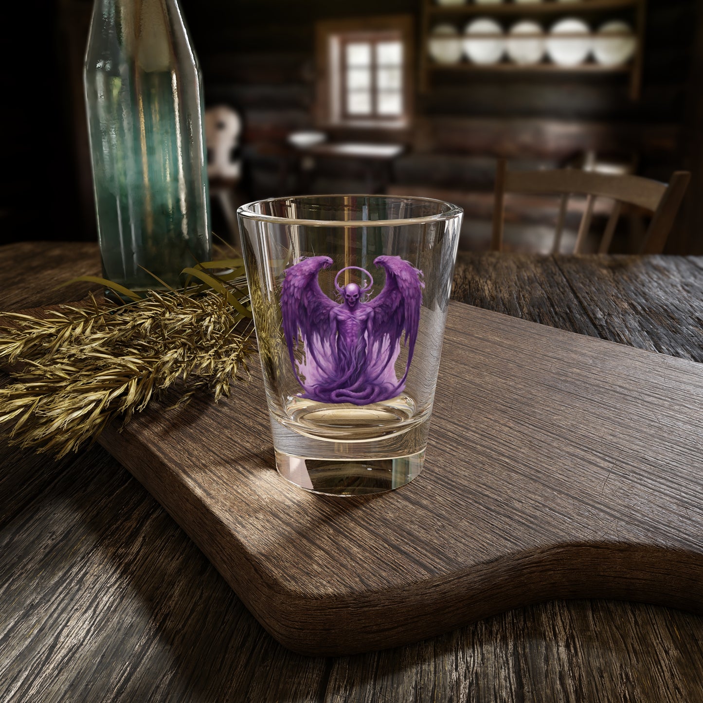 Purple Demon with Wings, Shot Glass, 1.5oz
