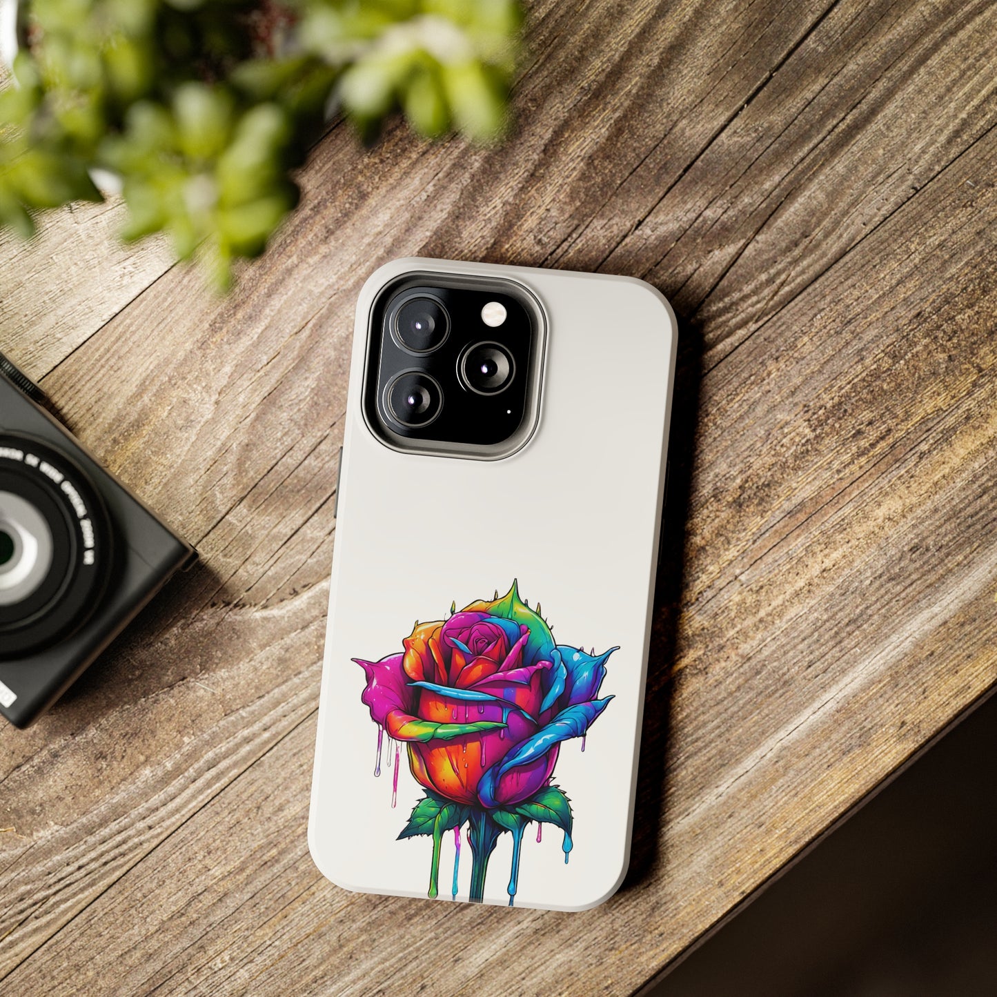 Rose Bleeding Colors On White Tough Phone Cases