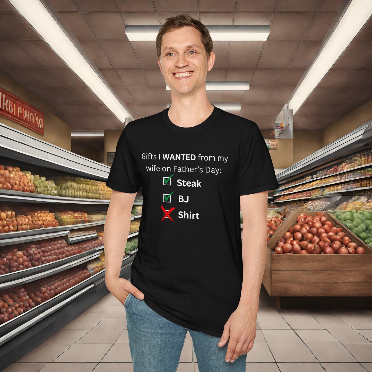 Humorous Father's Day Gift- Unisex Softstyle T-Shirt- Dark Colors
