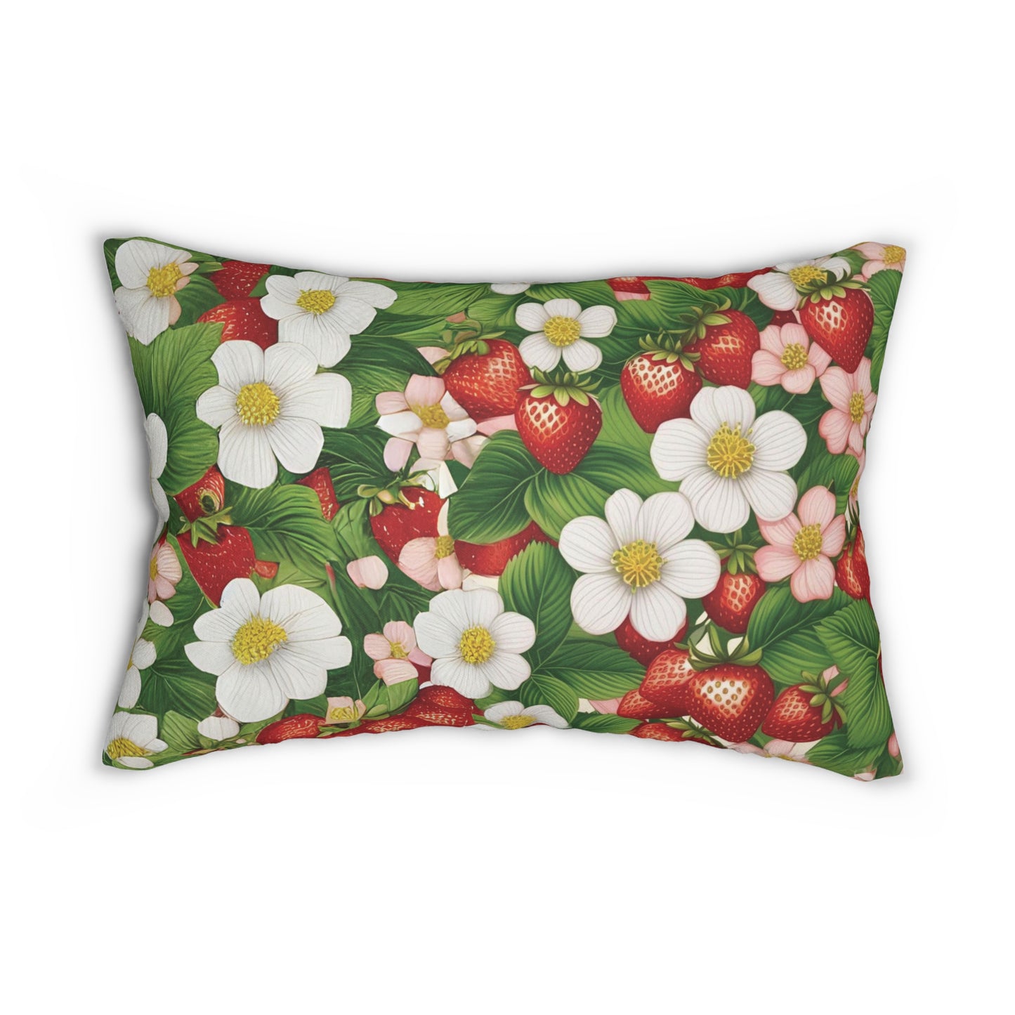 Strawberry Dreams Design Lumbar Pillow Print on Both Sides