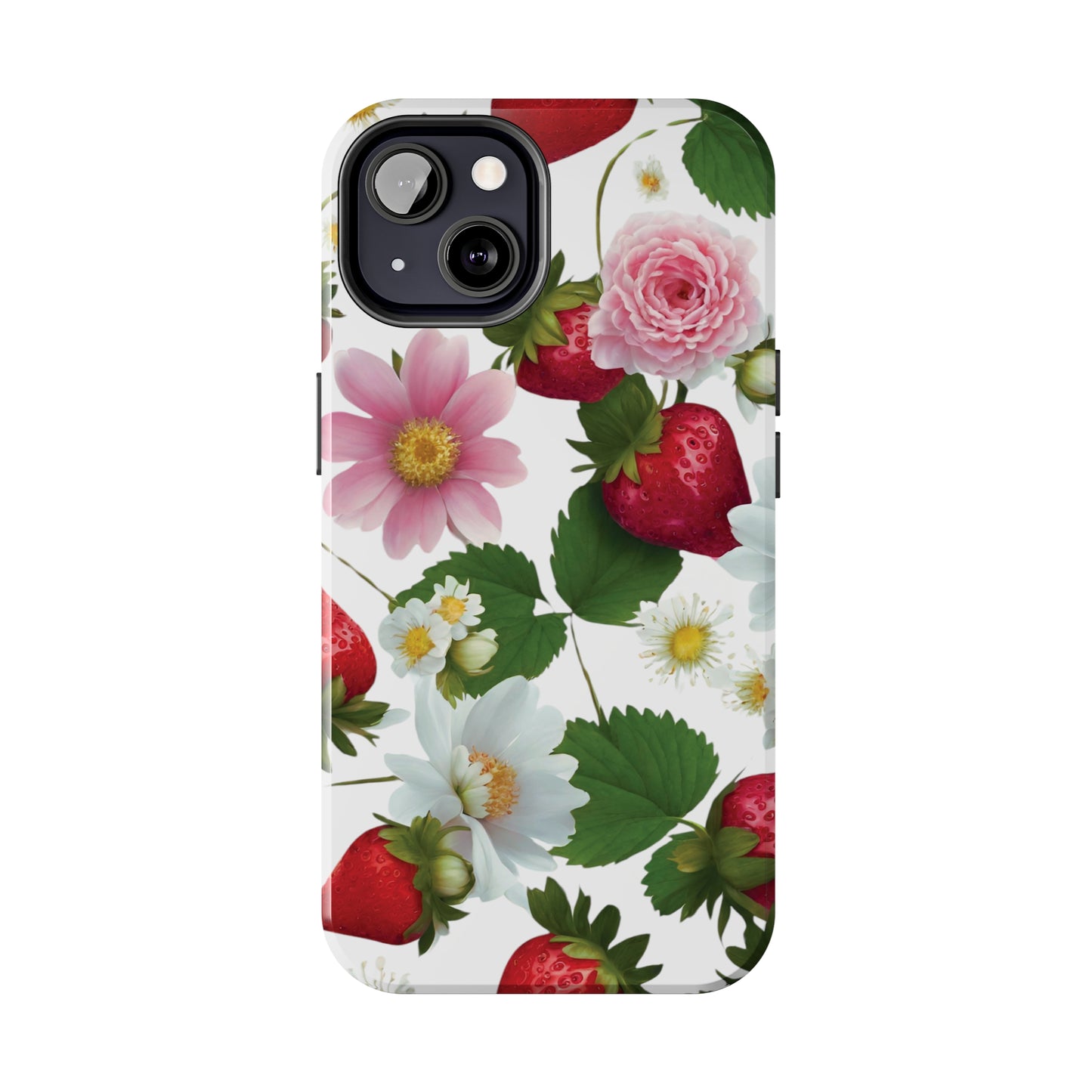 Floral Strawberries Design Tough Phone Cases