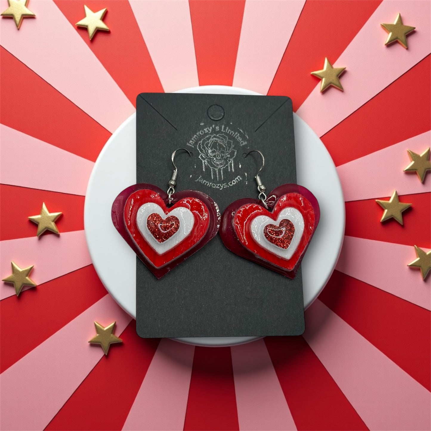 4 Layered Heart Earrings