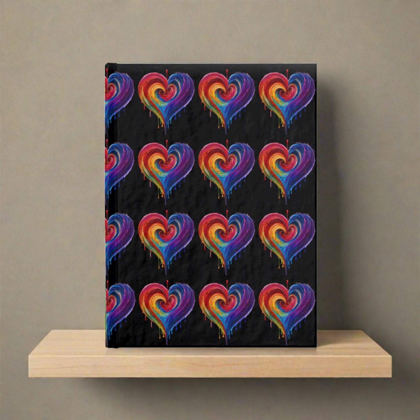 Heart Bleeding Colors on Black Journal - Blank