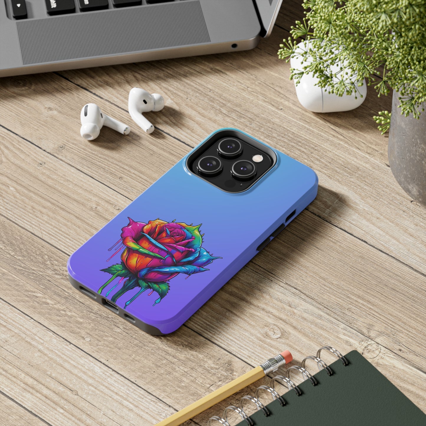 Rose Bleeding Colors Tough Phone Cases