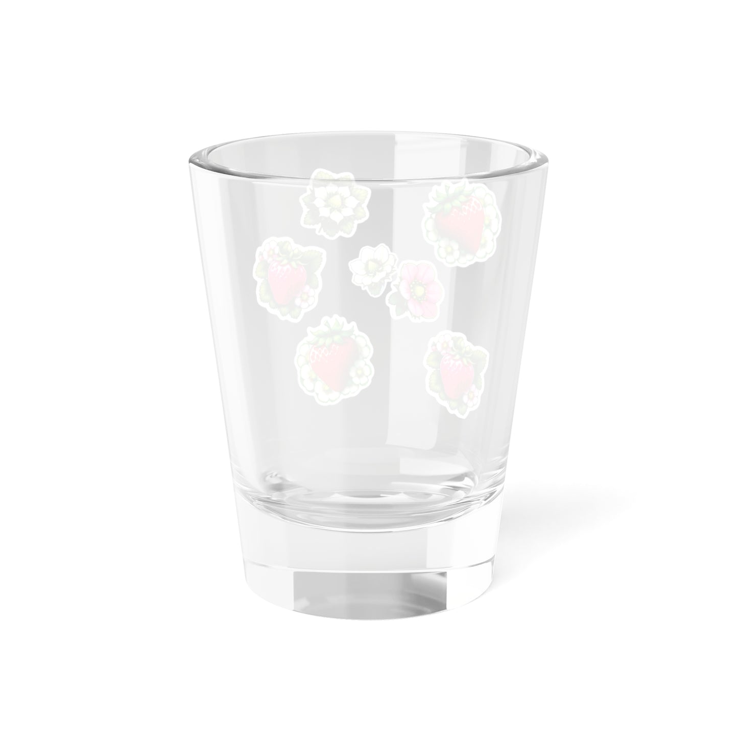 Strawberry Dreams Sticker Design Shot Glass, 1.5oz