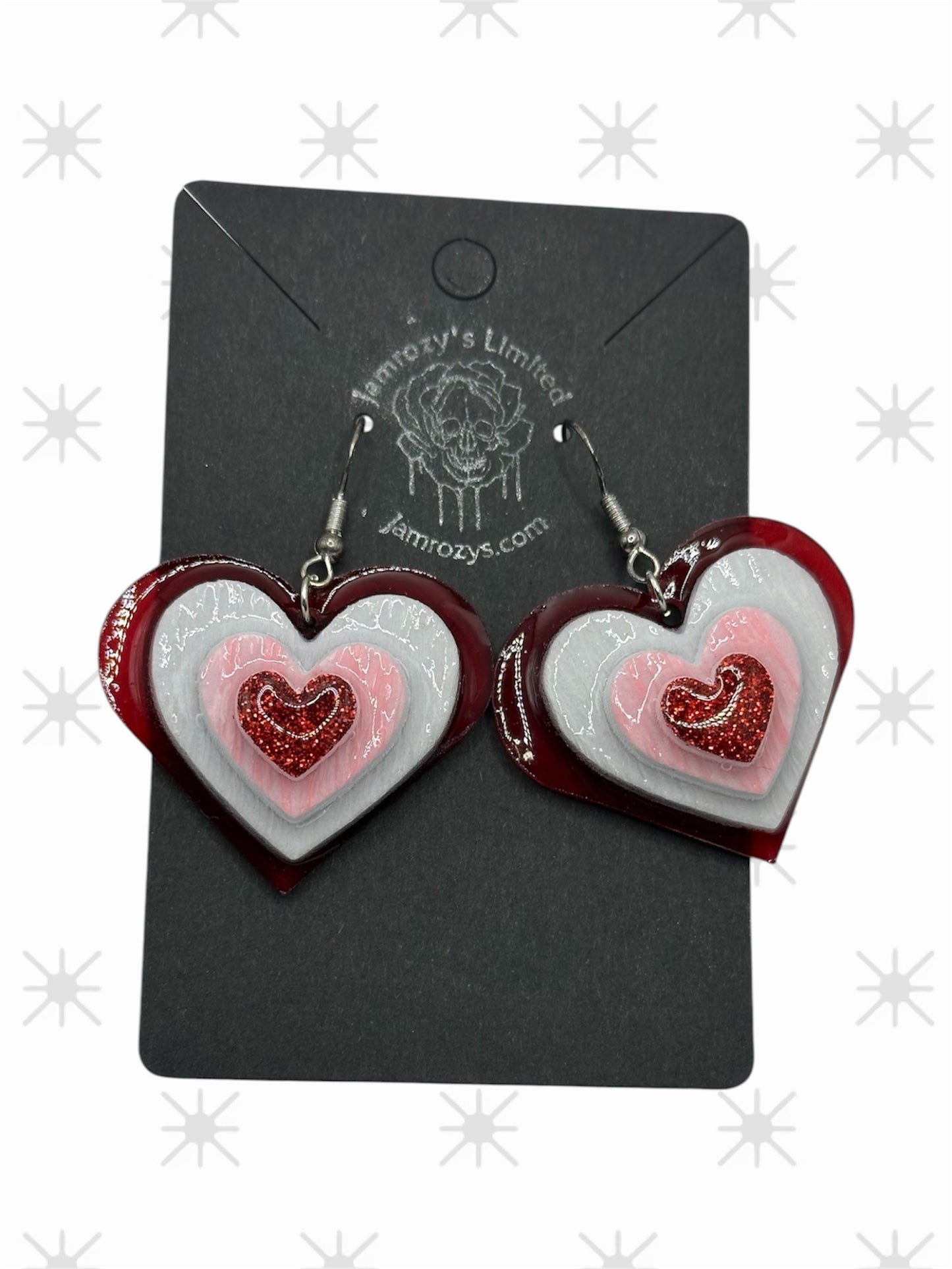 4 Layered Heart Earrings