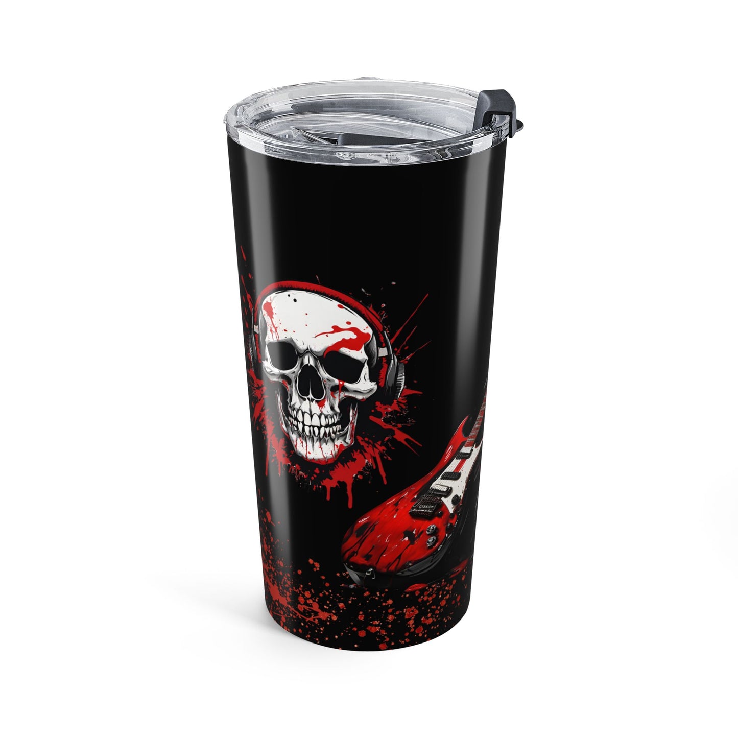 20oz Skull & Guitar Tumbler — Rock Music Stainless Steel Travel Cup