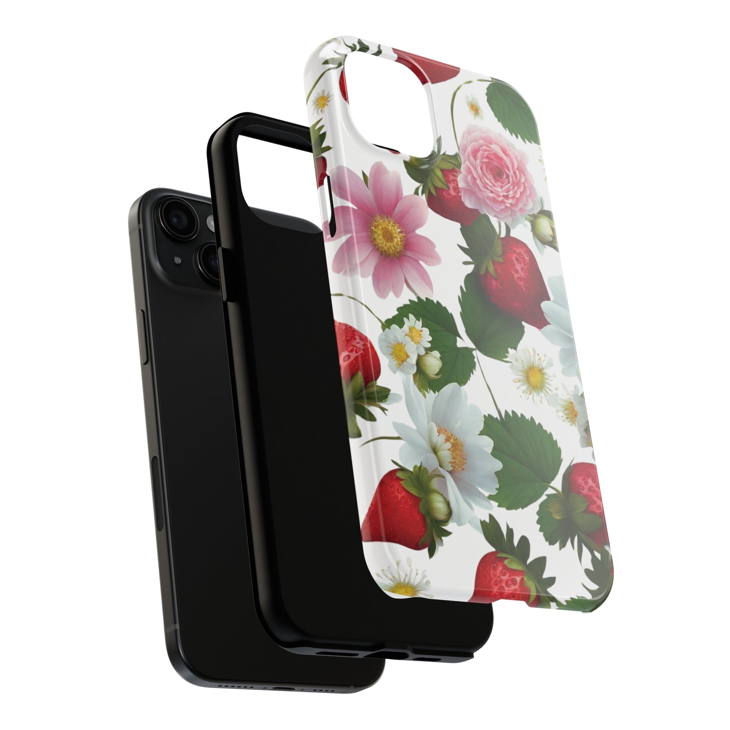 Floral Strawberries Design Tough Phone Cases