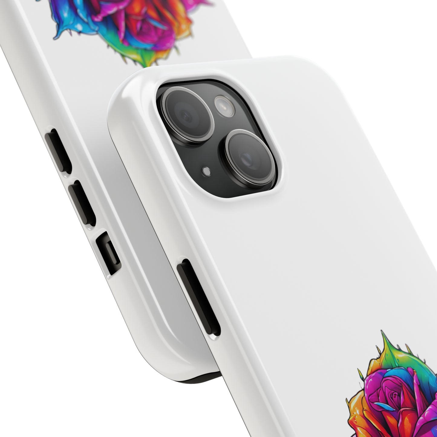 Rose Bleeding Colors On White Tough Phone Cases