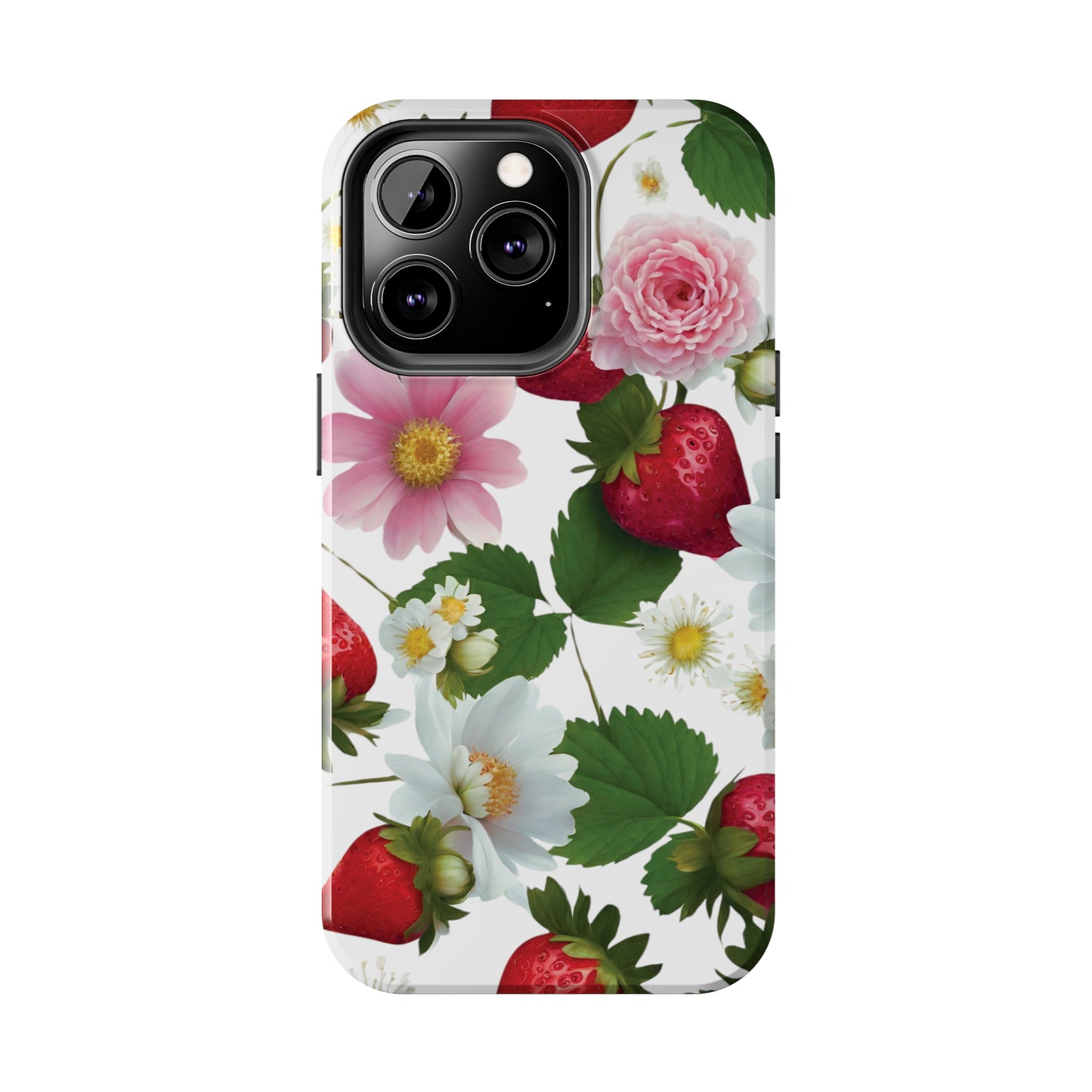 Floral Strawberries Design Tough Phone Cases