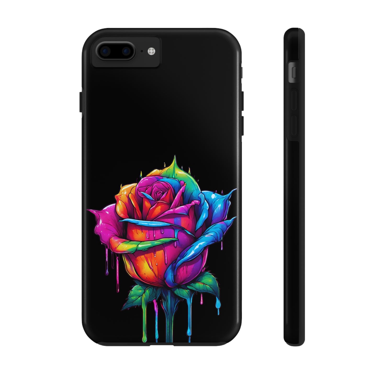 Rose Bleeding Colors on Black Tough Phone Cases