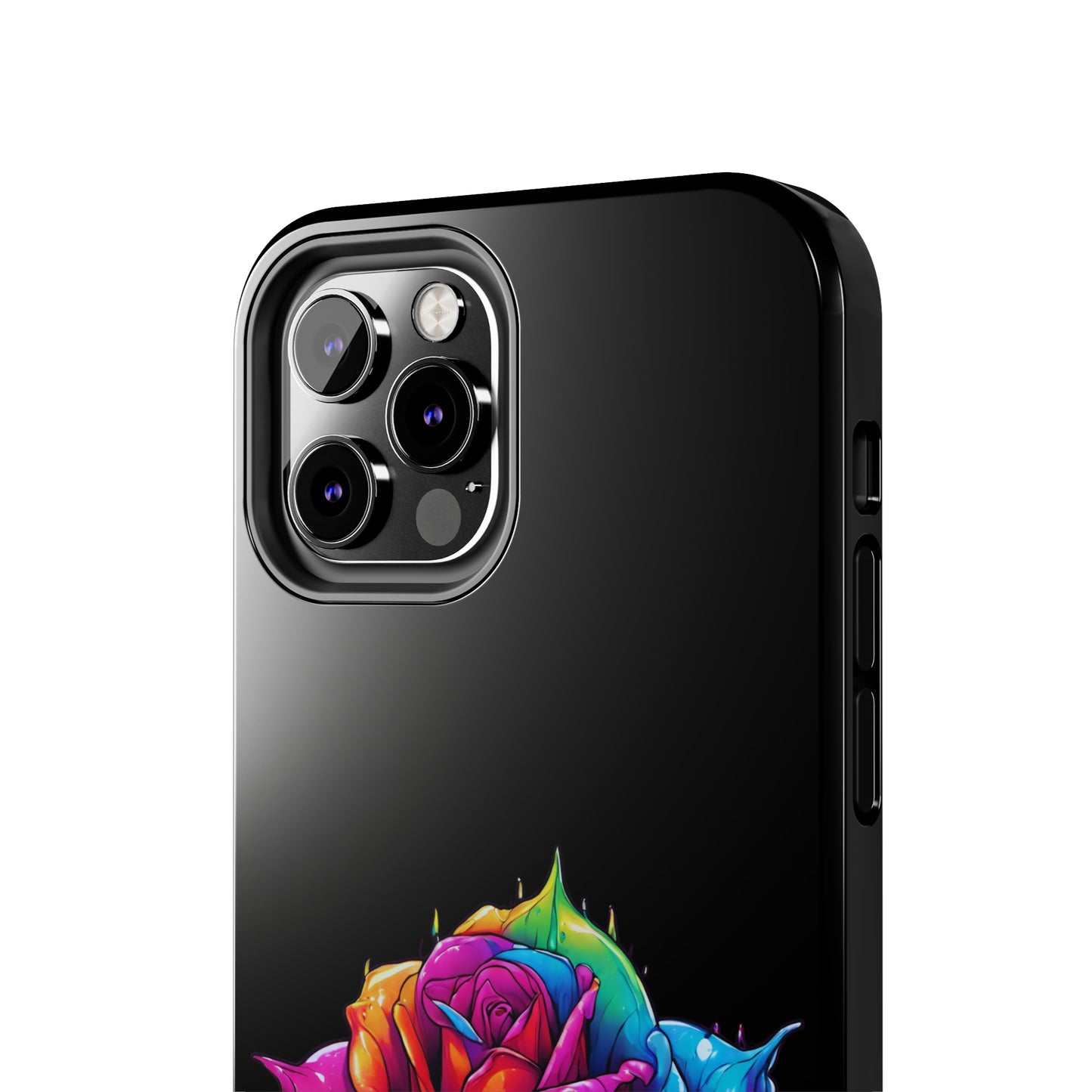 Rose Bleeding Colors on Black Tough Phone Cases