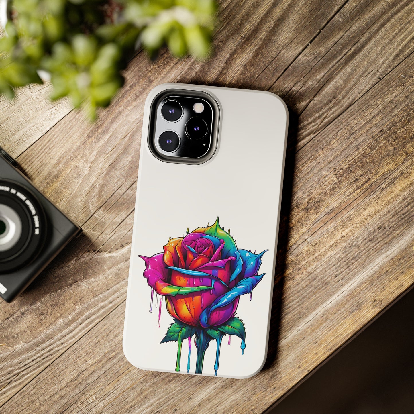 Rose Bleeding Colors On White Tough Phone Cases