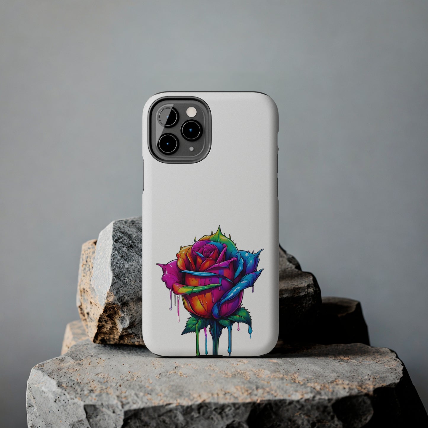 Rose Bleeding Colors On White Tough Phone Cases