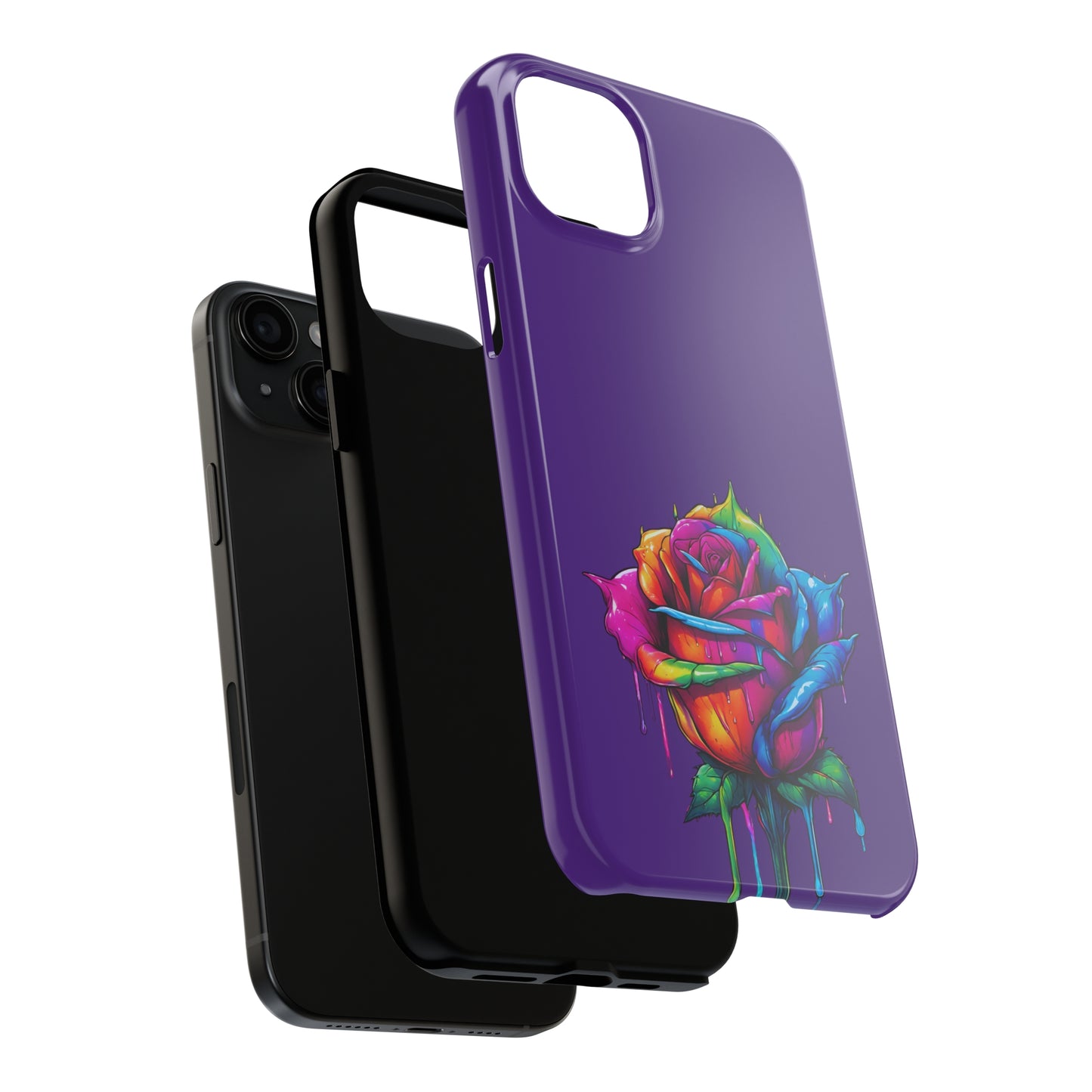 Rose Bleeding Colors on Purple Tough Phone Cases