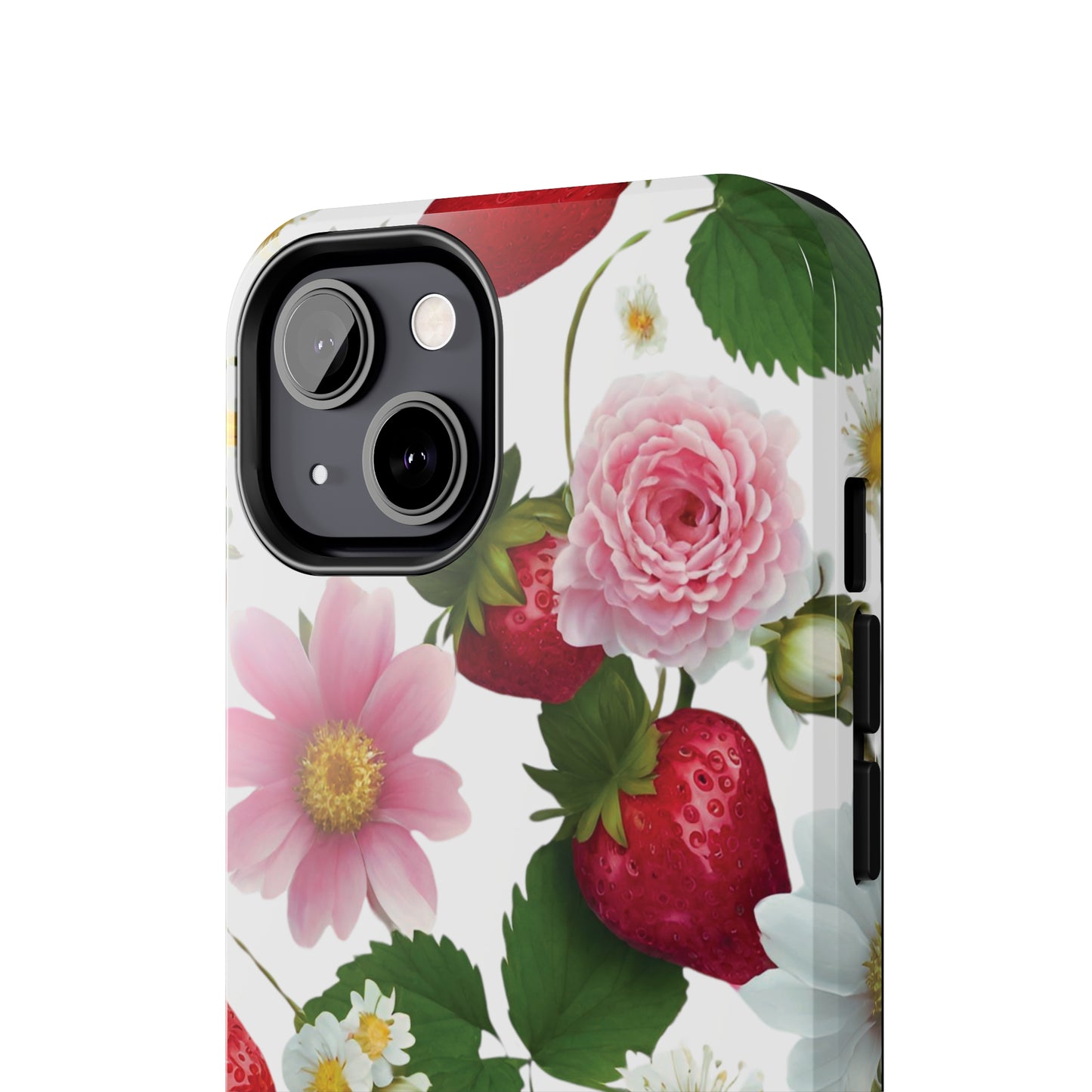 Floral Strawberries Design Tough Phone Cases