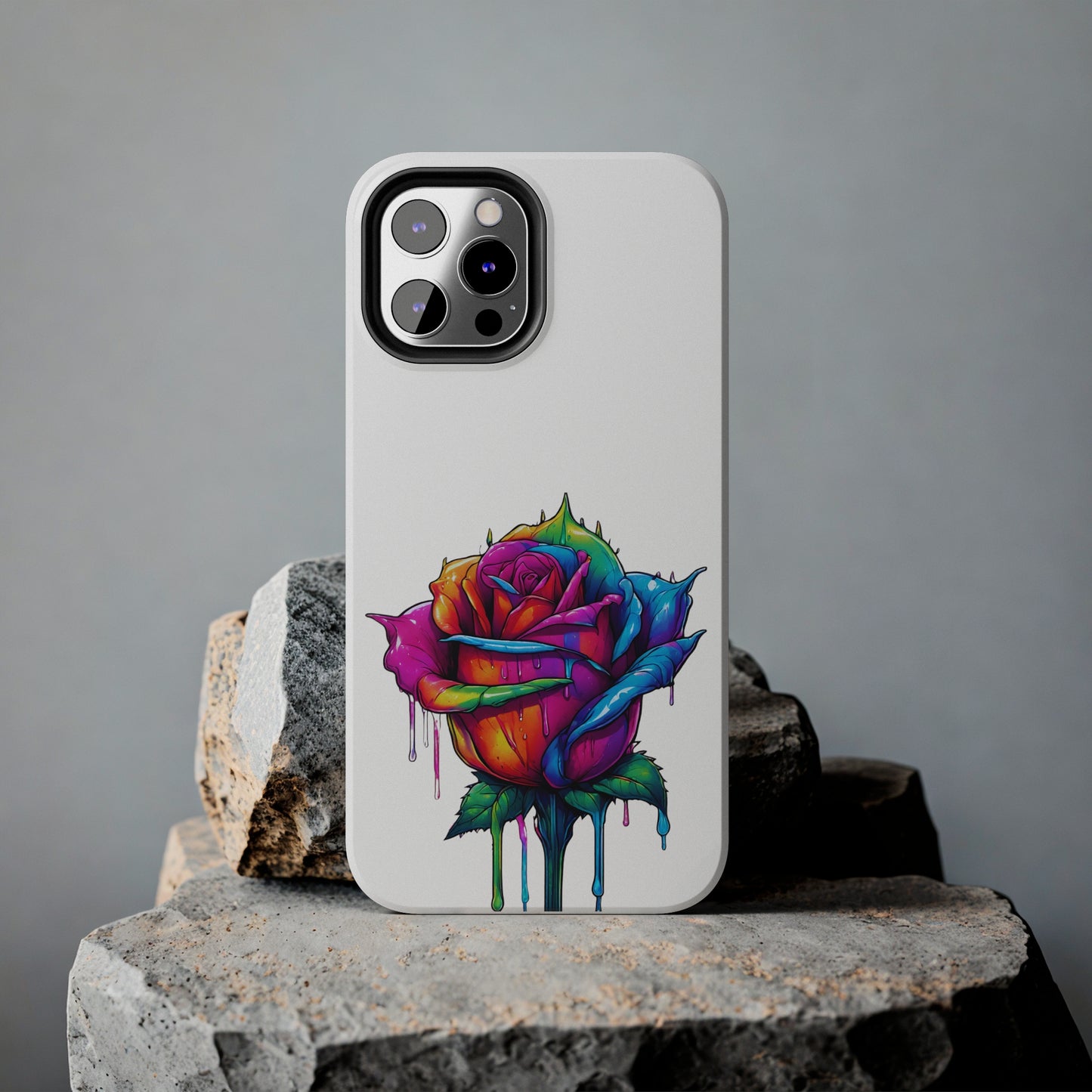 Rose Bleeding Colors On White Tough Phone Cases