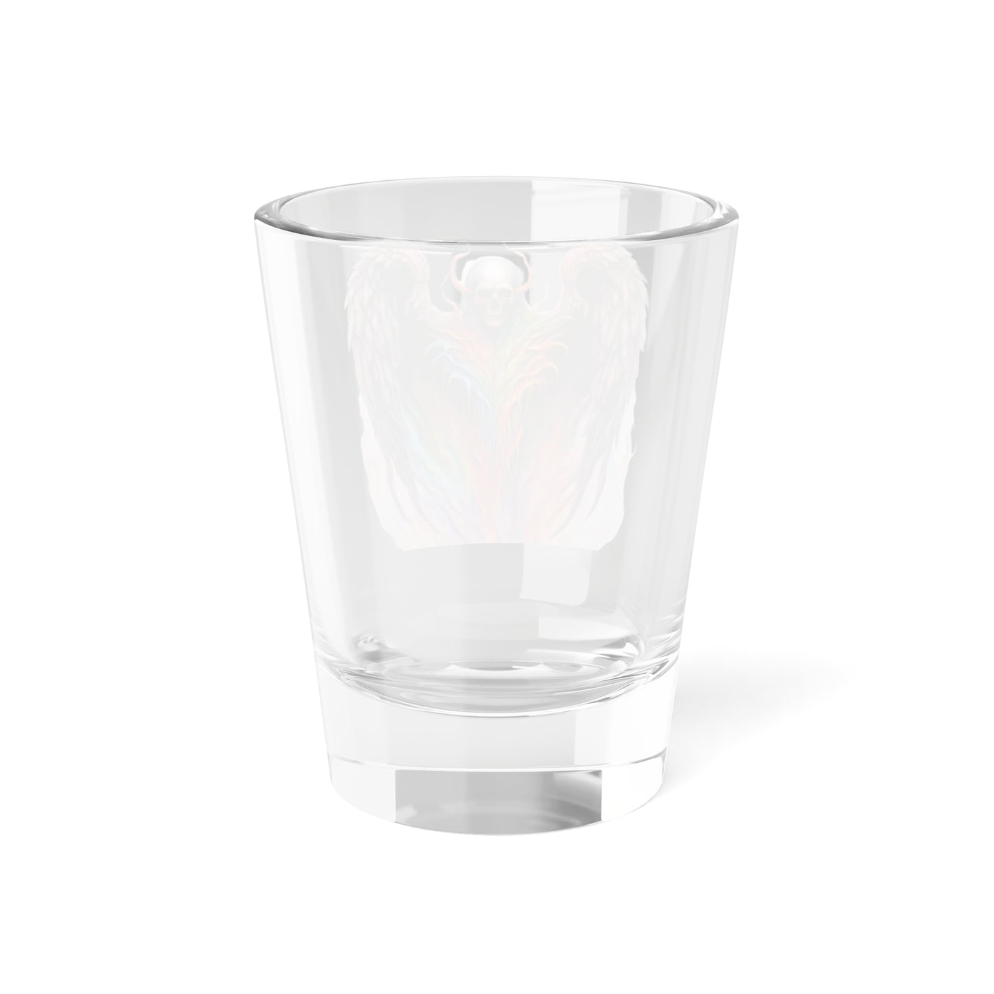 Demon Skull with Wings Bleeding Colors Shot Glass, 1.5oz