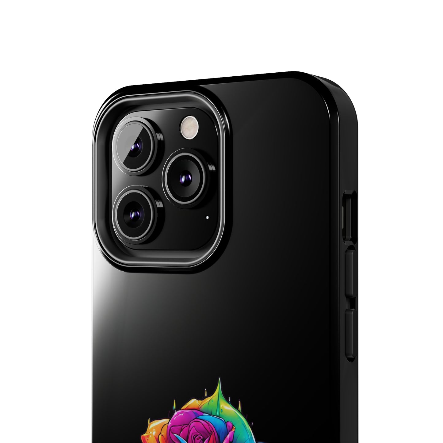 Rose Bleeding Colors on Black Tough Phone Cases