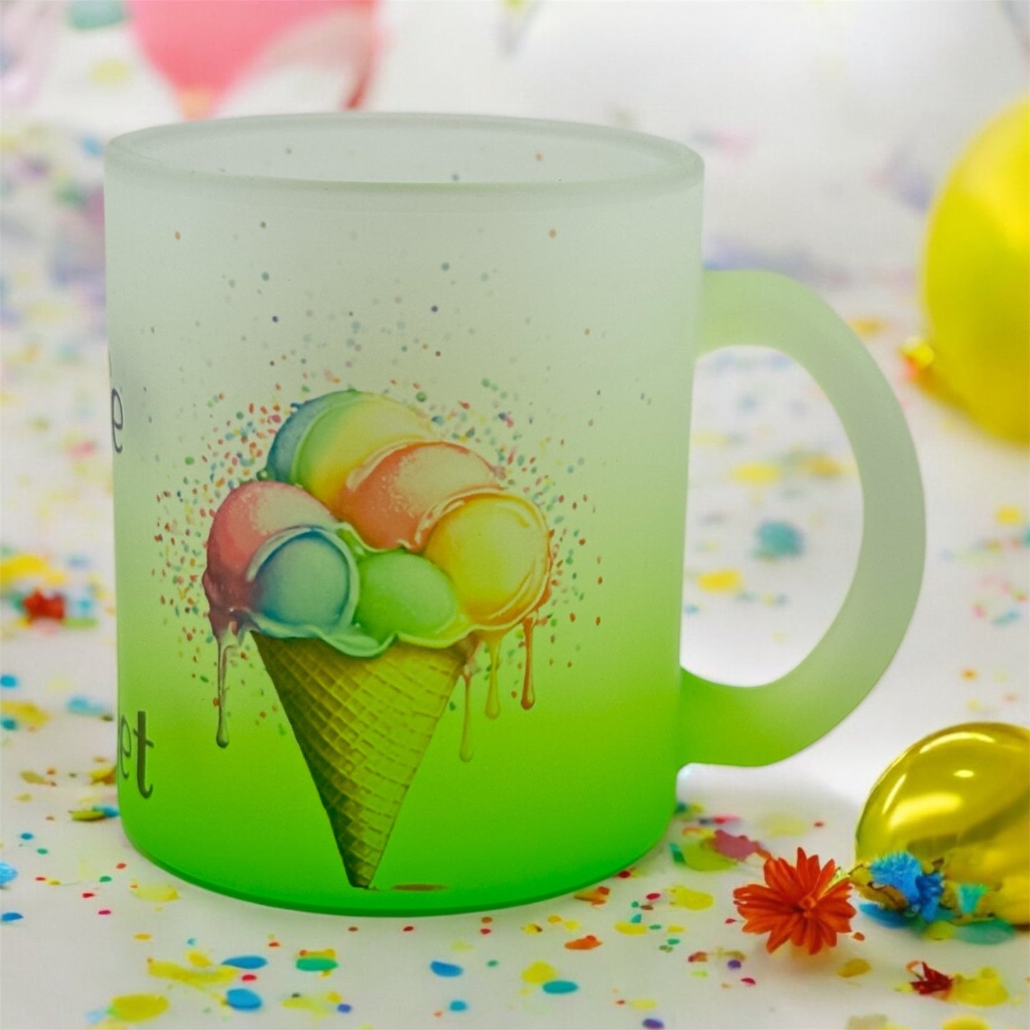 11oz Gradient Frosted Mug “Life Is Sweet” in Orange or Green