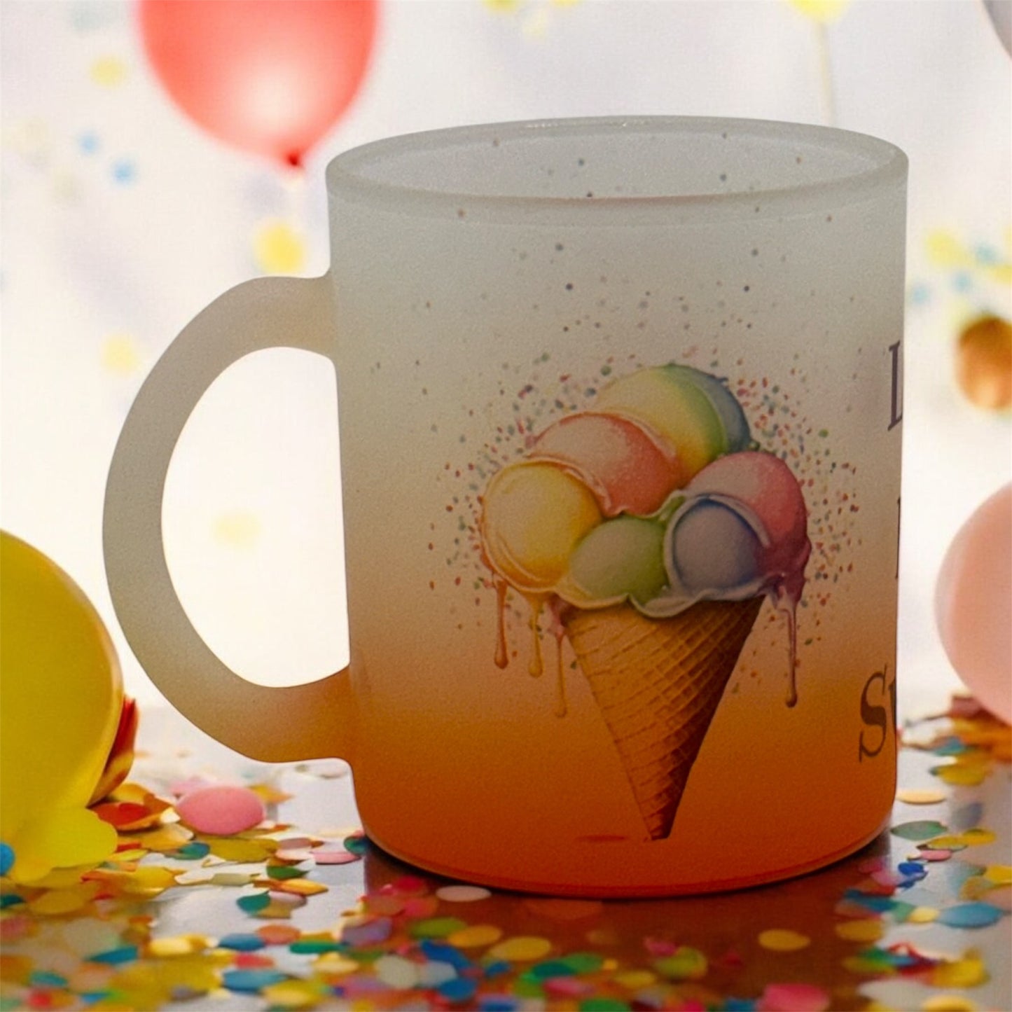 11oz Gradient Frosted Mug “Life Is Sweet” in Orange or Green