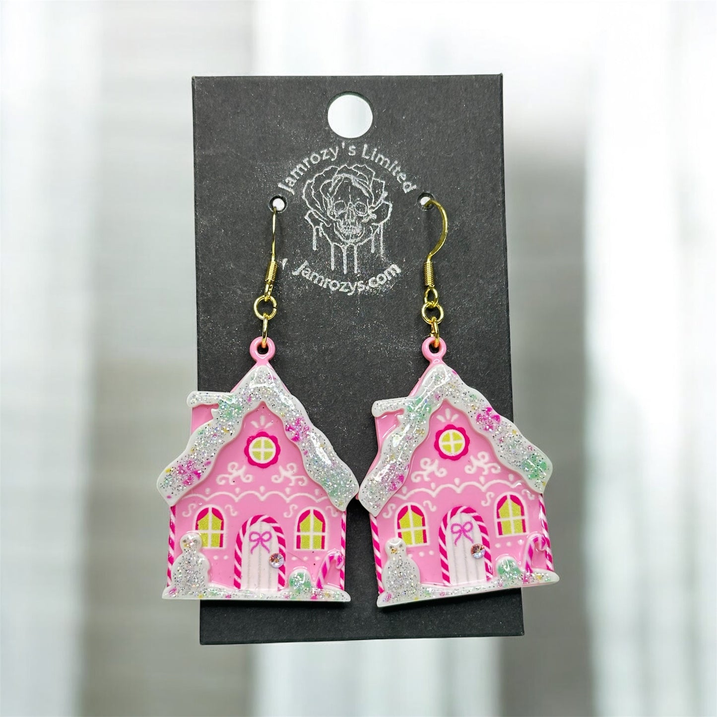 Pink Gingerbread Dream House Earrings – Limited Edition