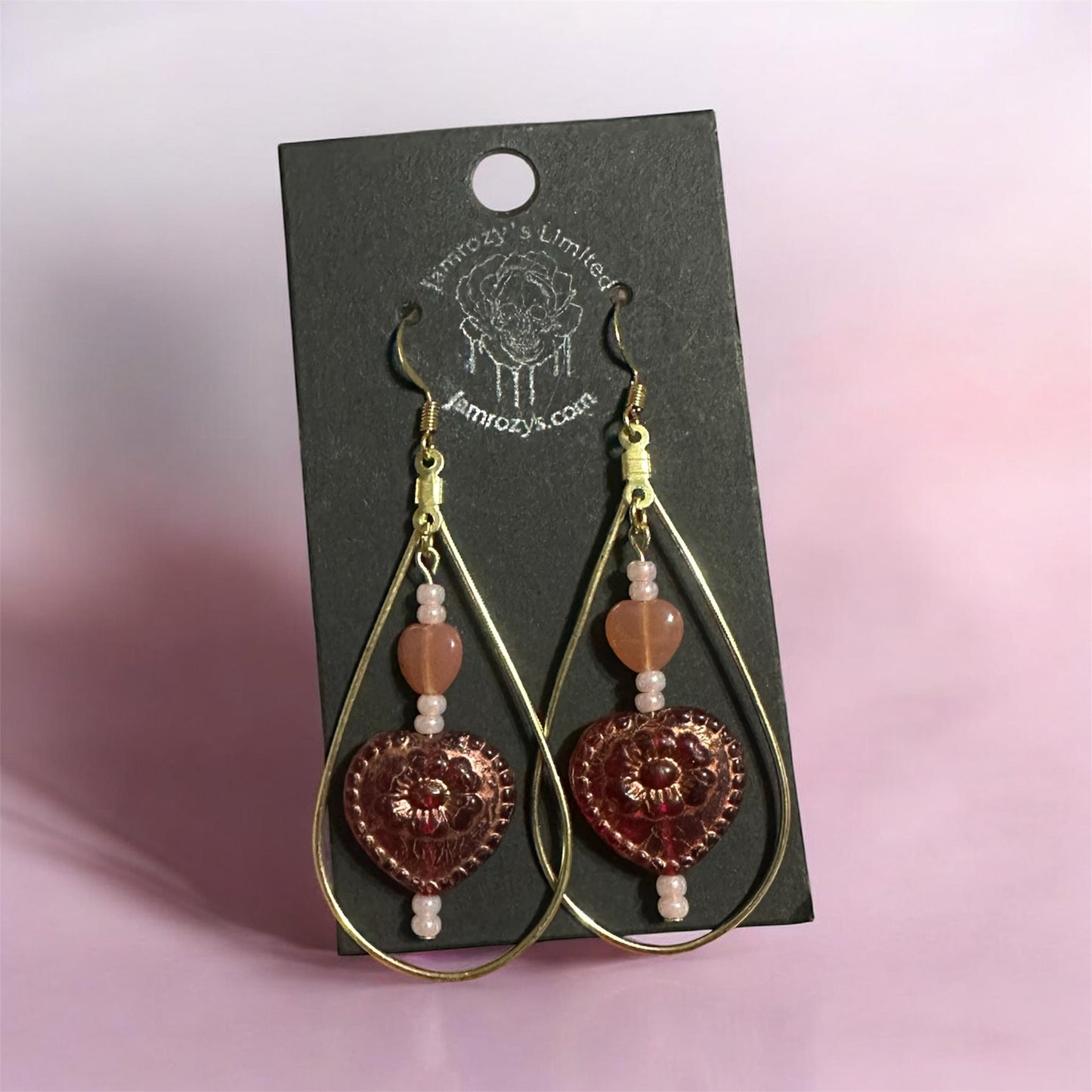 Gothic Valentine Teardrop Earrings