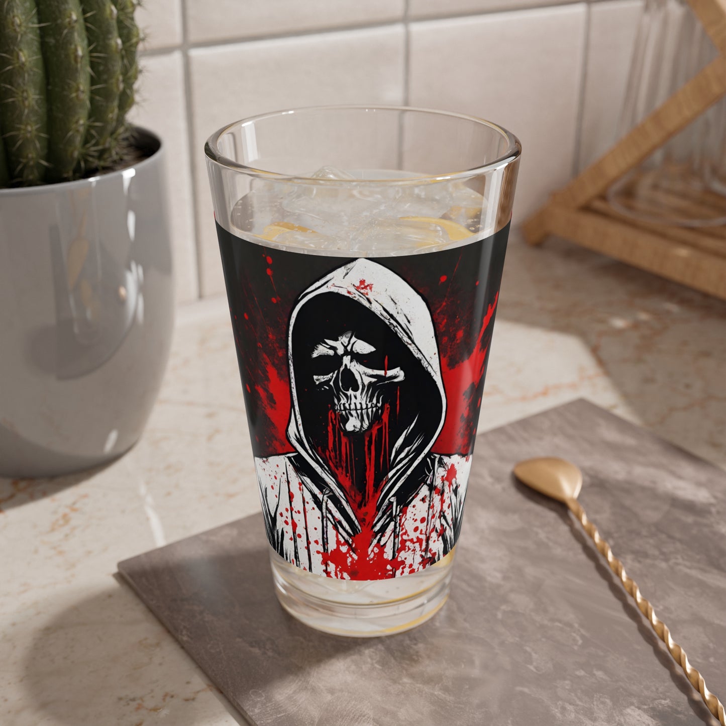 Death Hoodie Mixing Glass, 16oz Pint Glass
