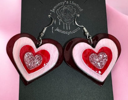 4 Layered Heart Earrings