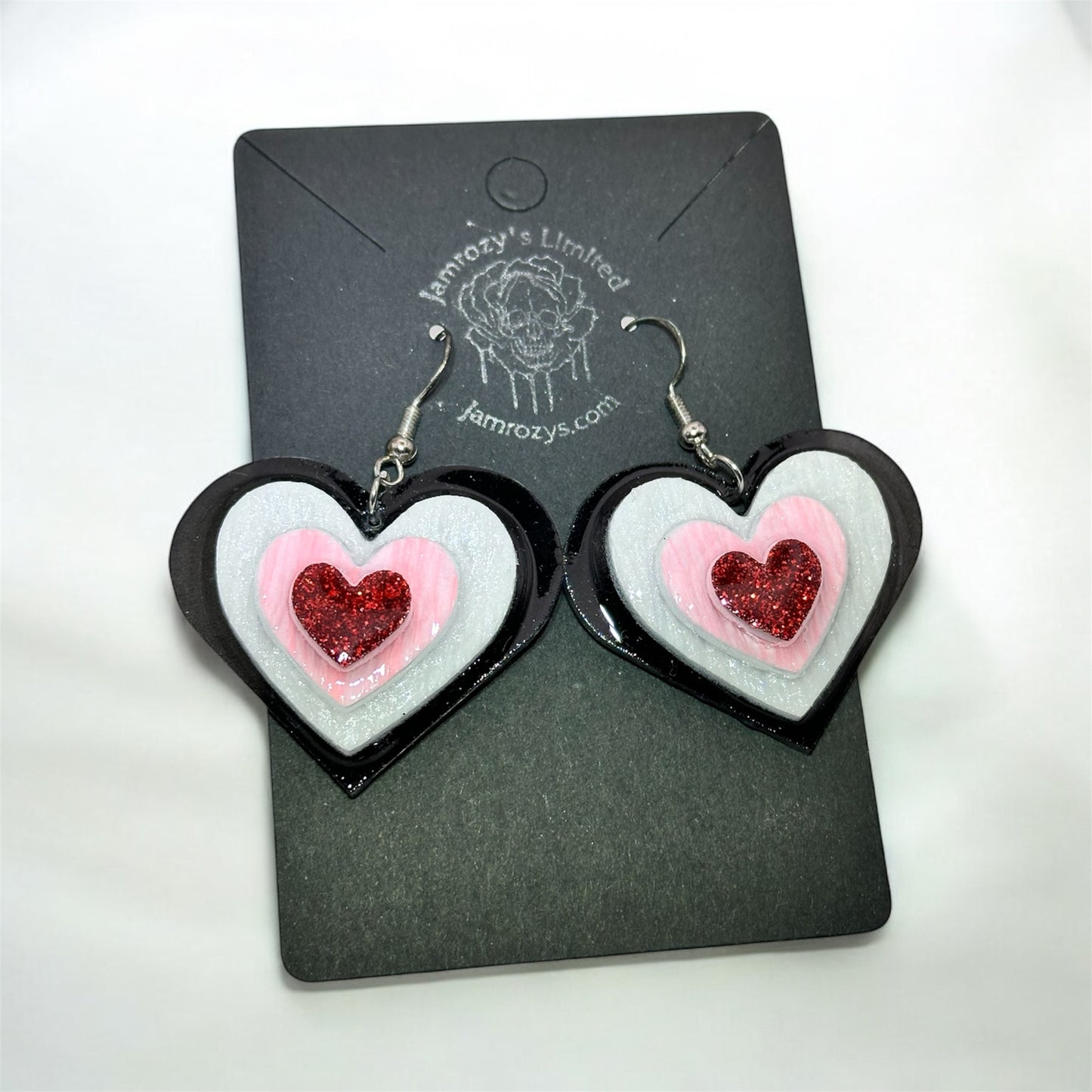 4 Layered Heart Earrings